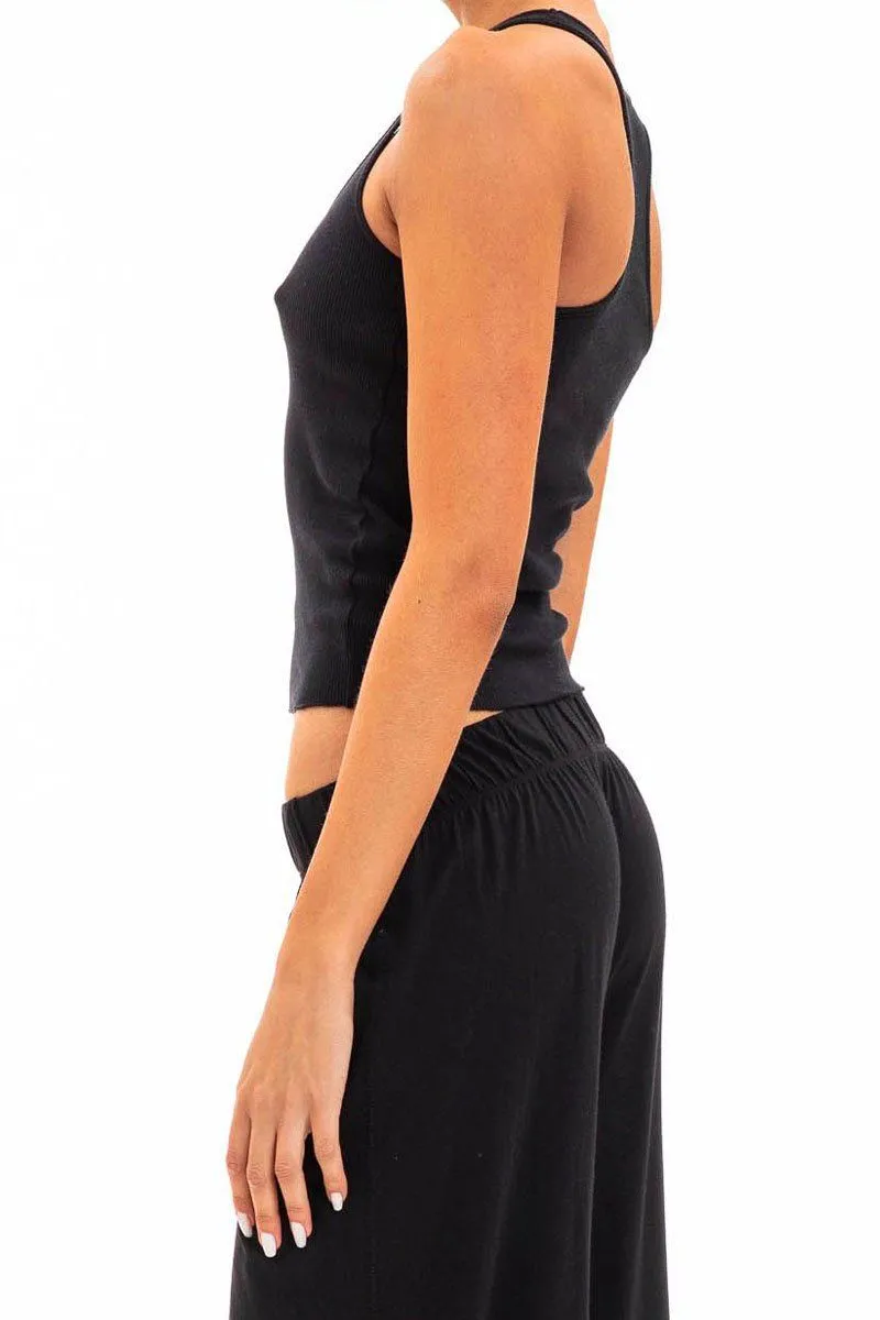 Rib Racerback Tank Black sold by Eterne product image thumbnail 4