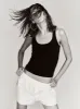 Rib Racerback Tank Black sold by Eterne