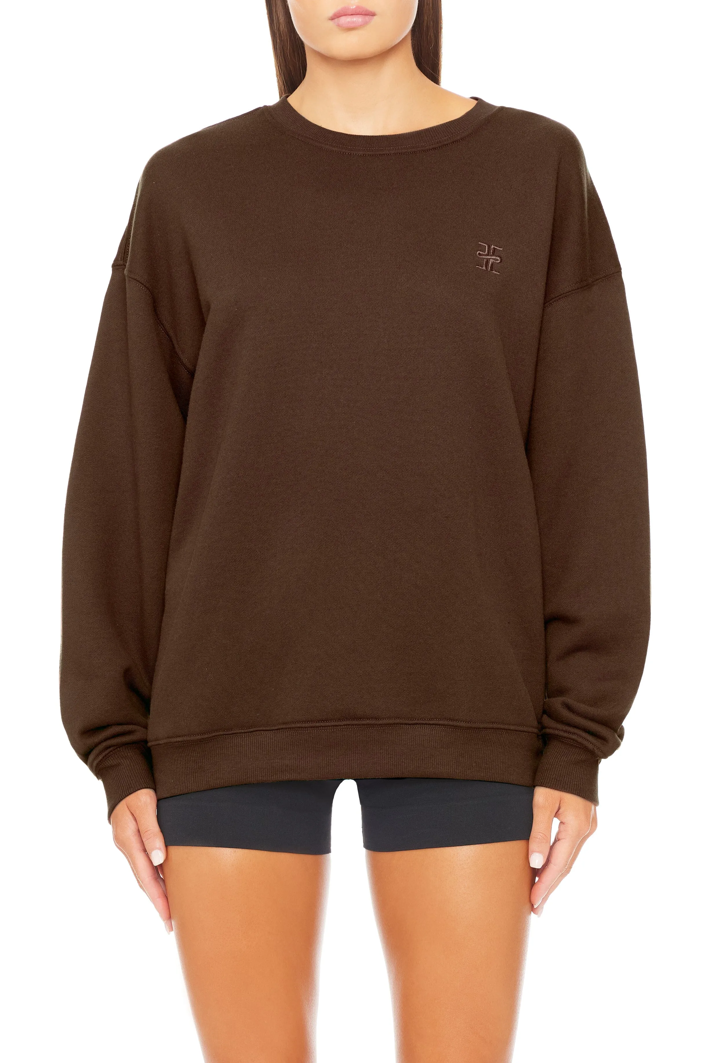Oversized Crewneck Sweatshirt Chocolate sold by Eterne
