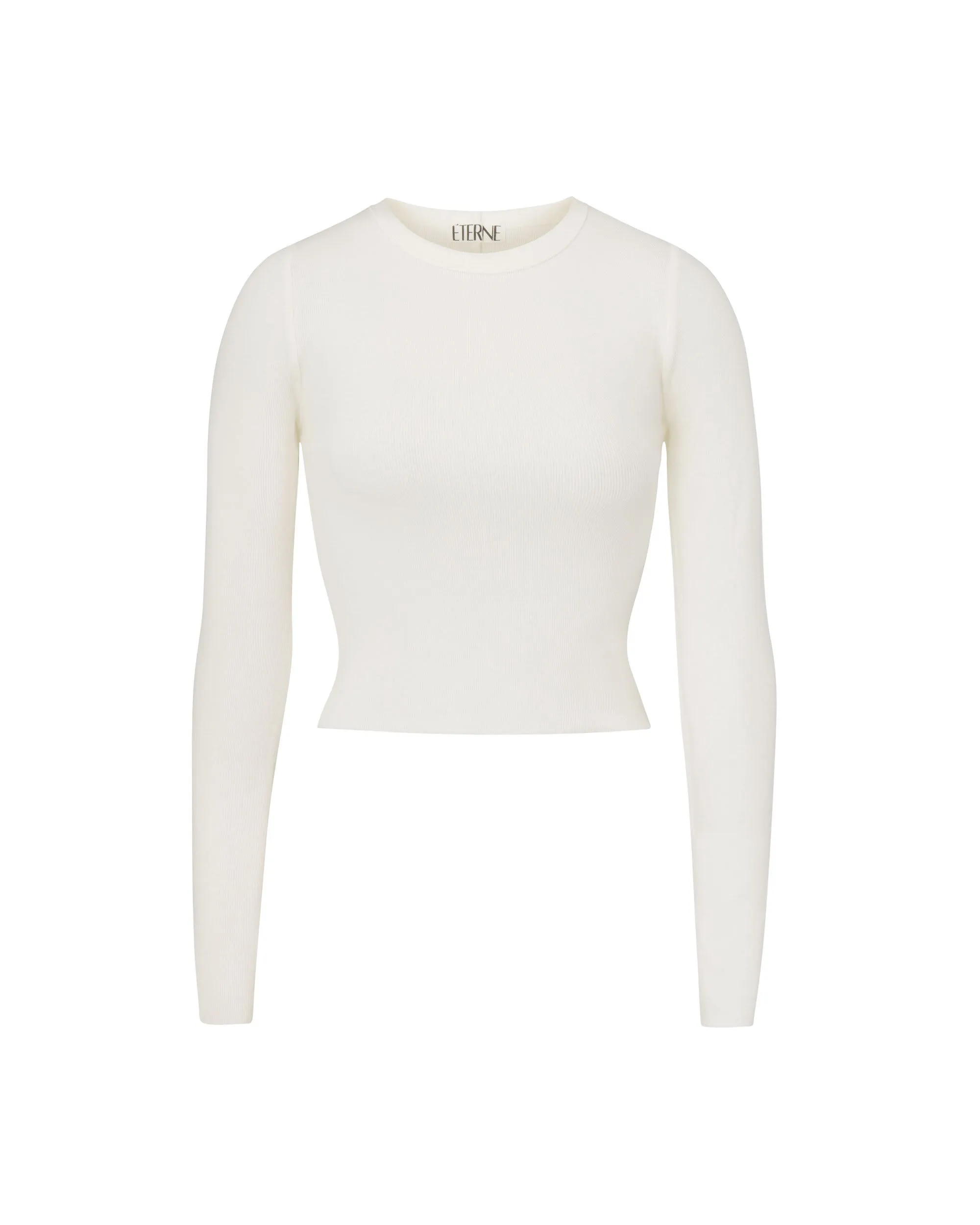 Cropped Long Sleeve Fitted Top Cream sold by Eterne product image thumbnail 4
