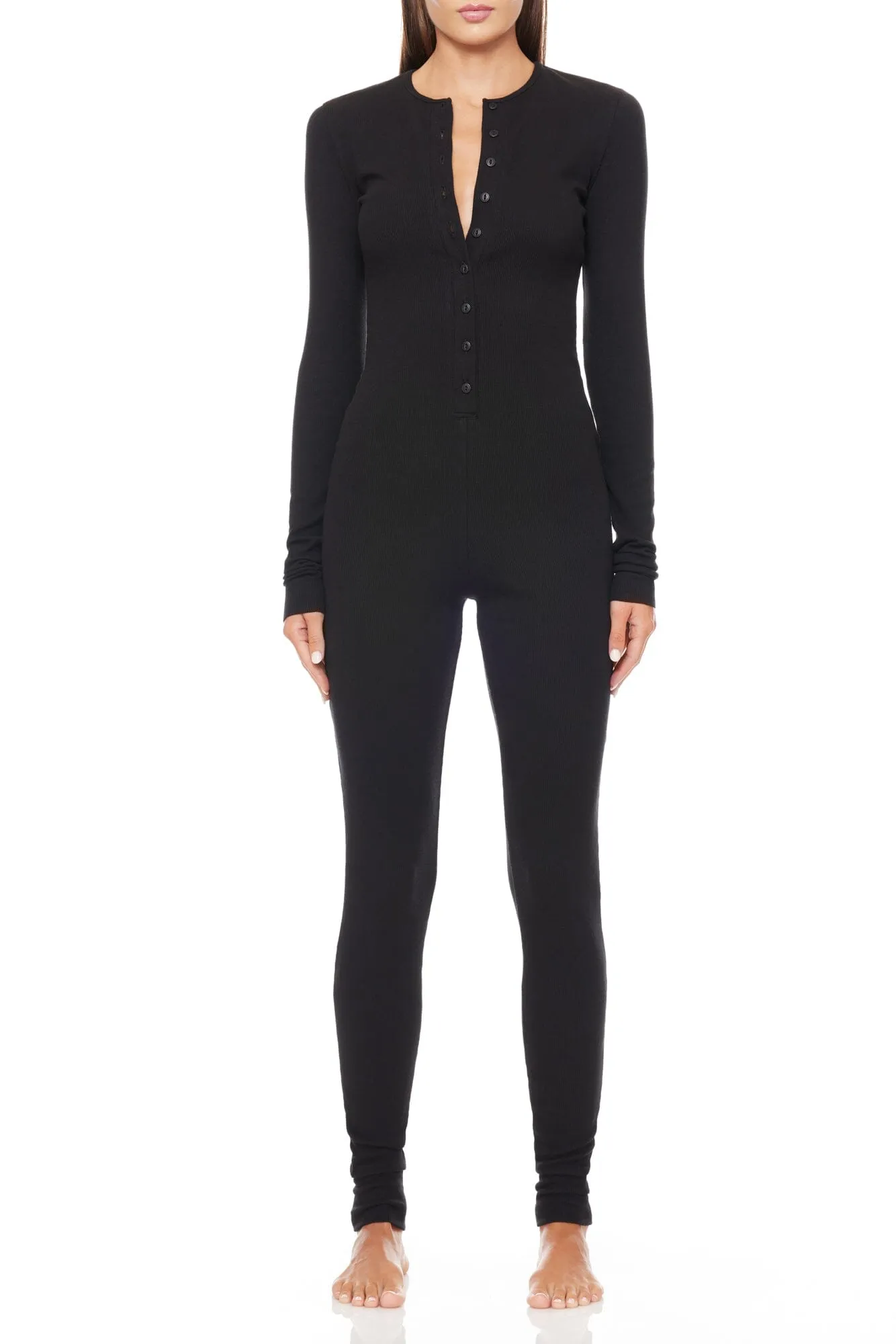 Henley Onesie Black sold by Eterne