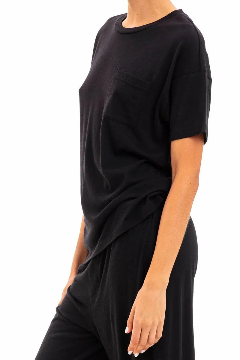 Boyfriend Pocket T-Shirt Black sold by Eterne product image thumbnail 3