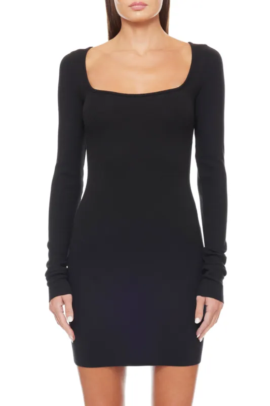 Square Neck Mini Dress Black sold by Eterne