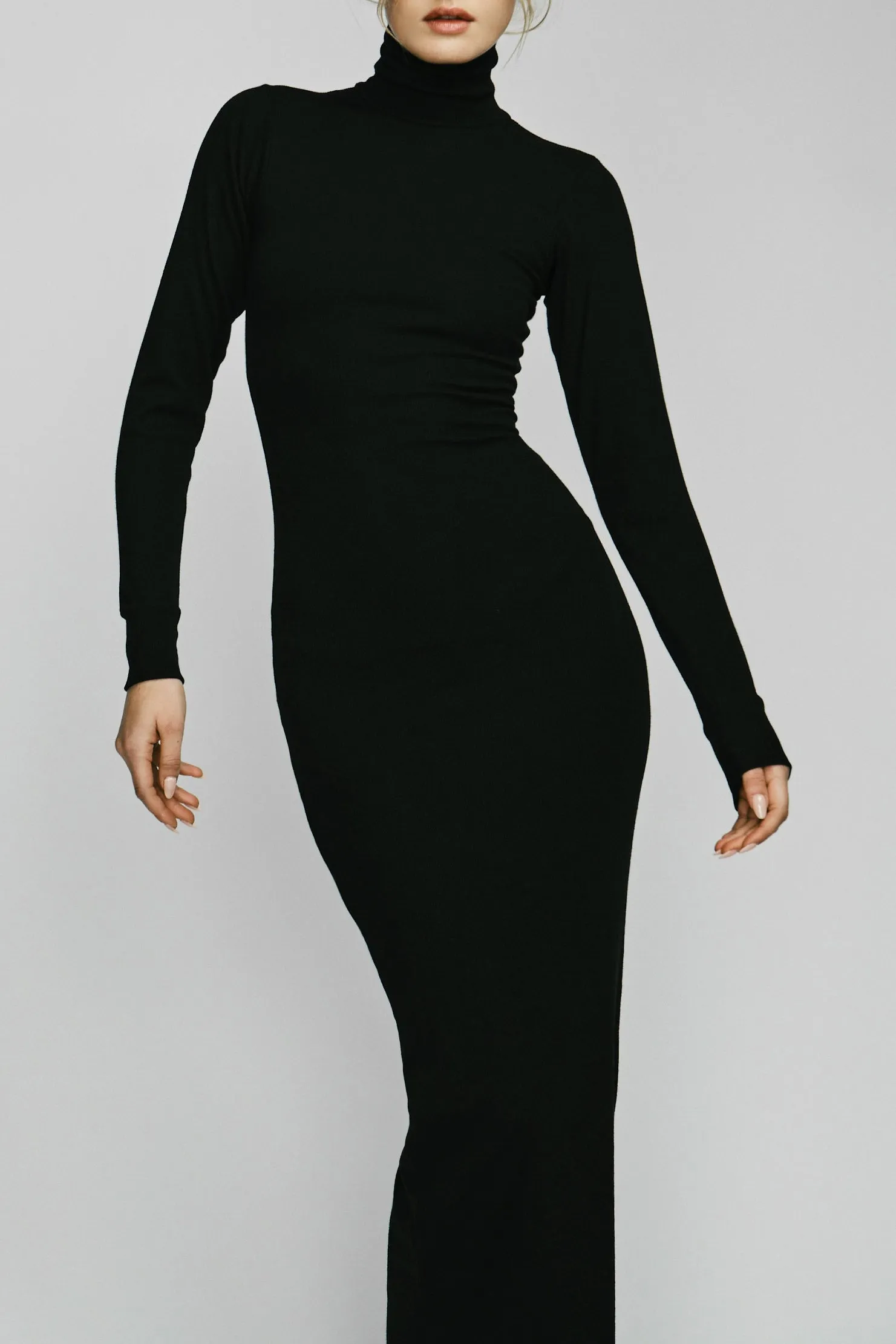 LONG SLEEVE TURTLENECK MAXI DRESS sold by Eterne product image thumbnail 2
