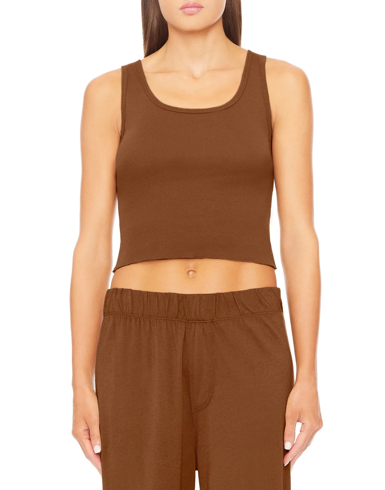 Cropped Scoop Neck Tank Earth sold by Eterne