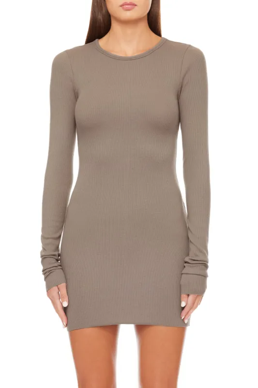 Long Sleeve Crewneck Mini Dress Clay sold by Eterne