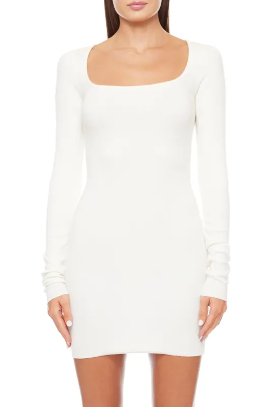 Square Neck Mini Dress Cream sold by Eterne