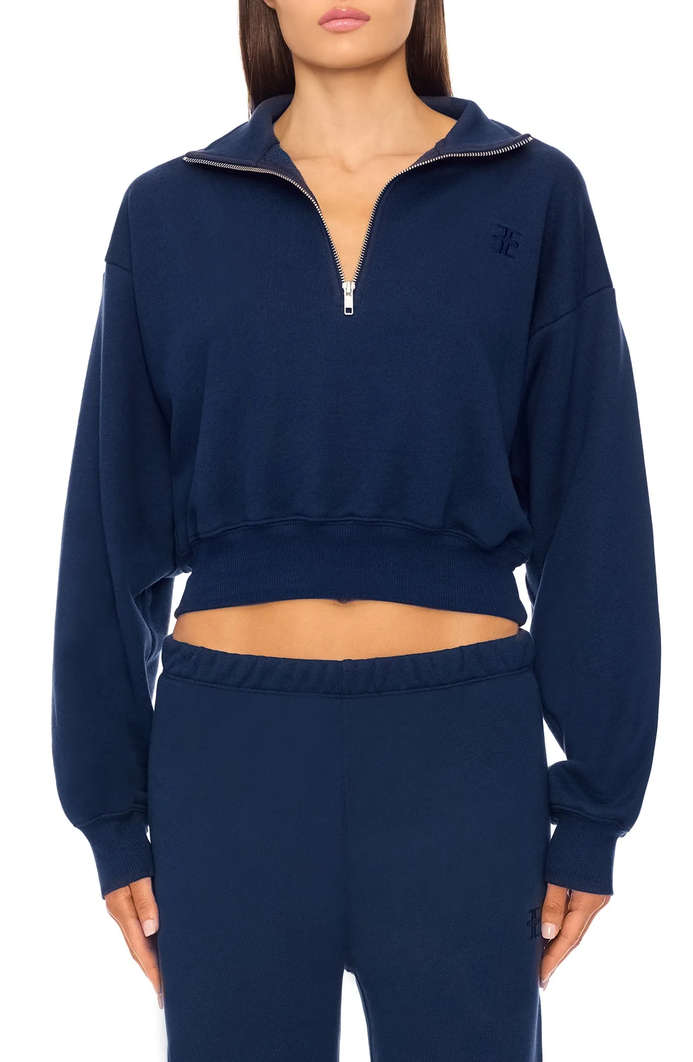 CROPPED HALF-ZIP SWEATSHIRT sold by Eterne product image thumbnail 2