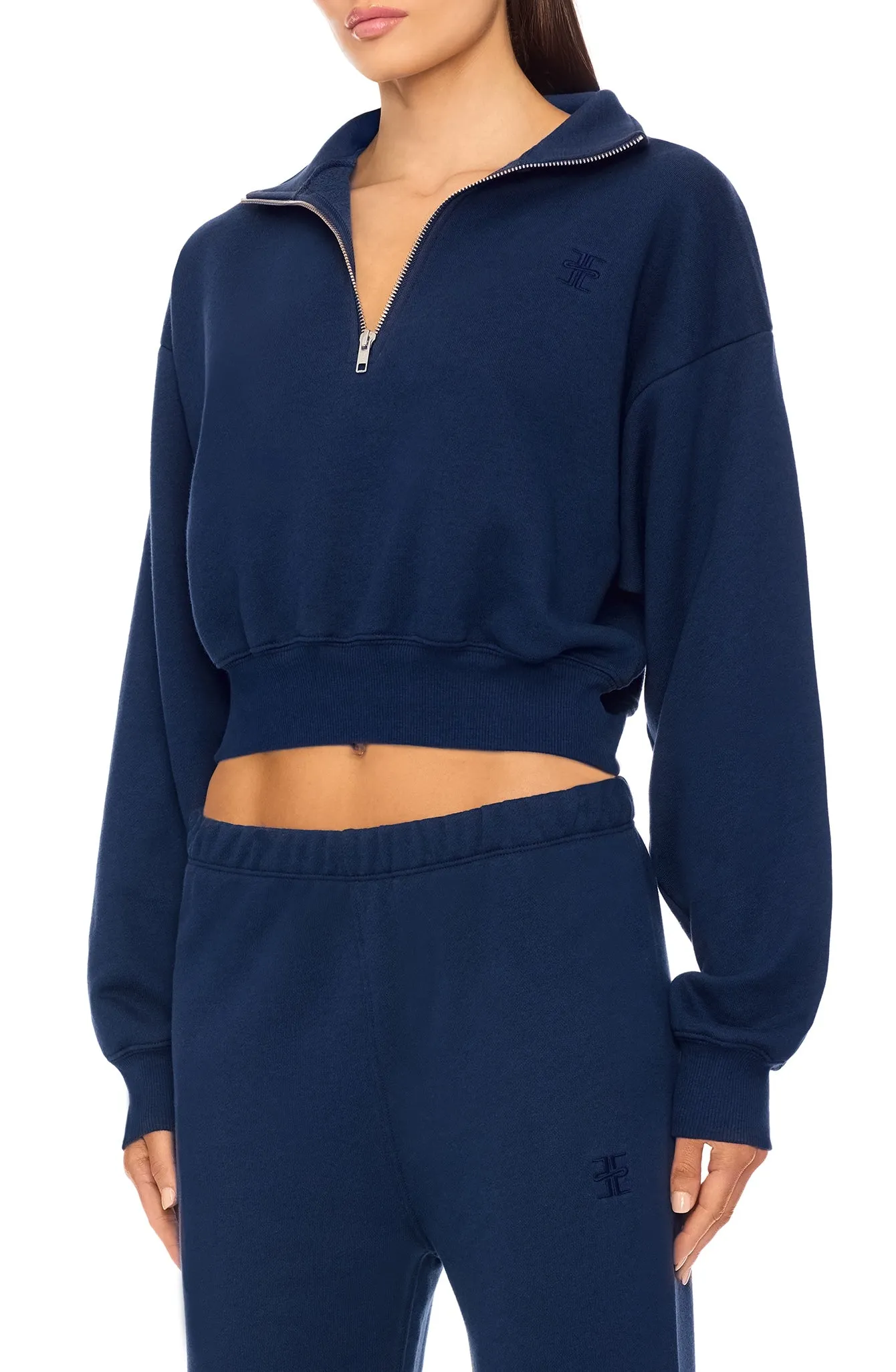 CROPPED HALF-ZIP SWEATSHIRT sold by Eterne product image thumbnail 3