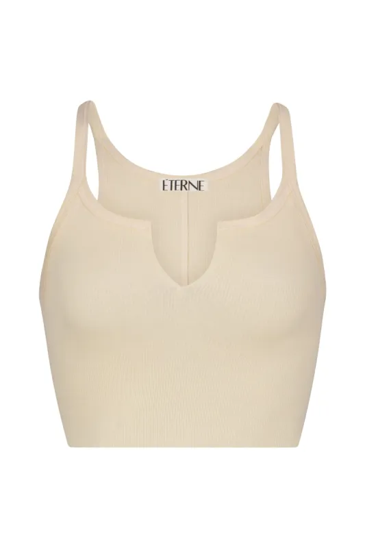 Super Cropped Rib Tank Oat sold by Eterne