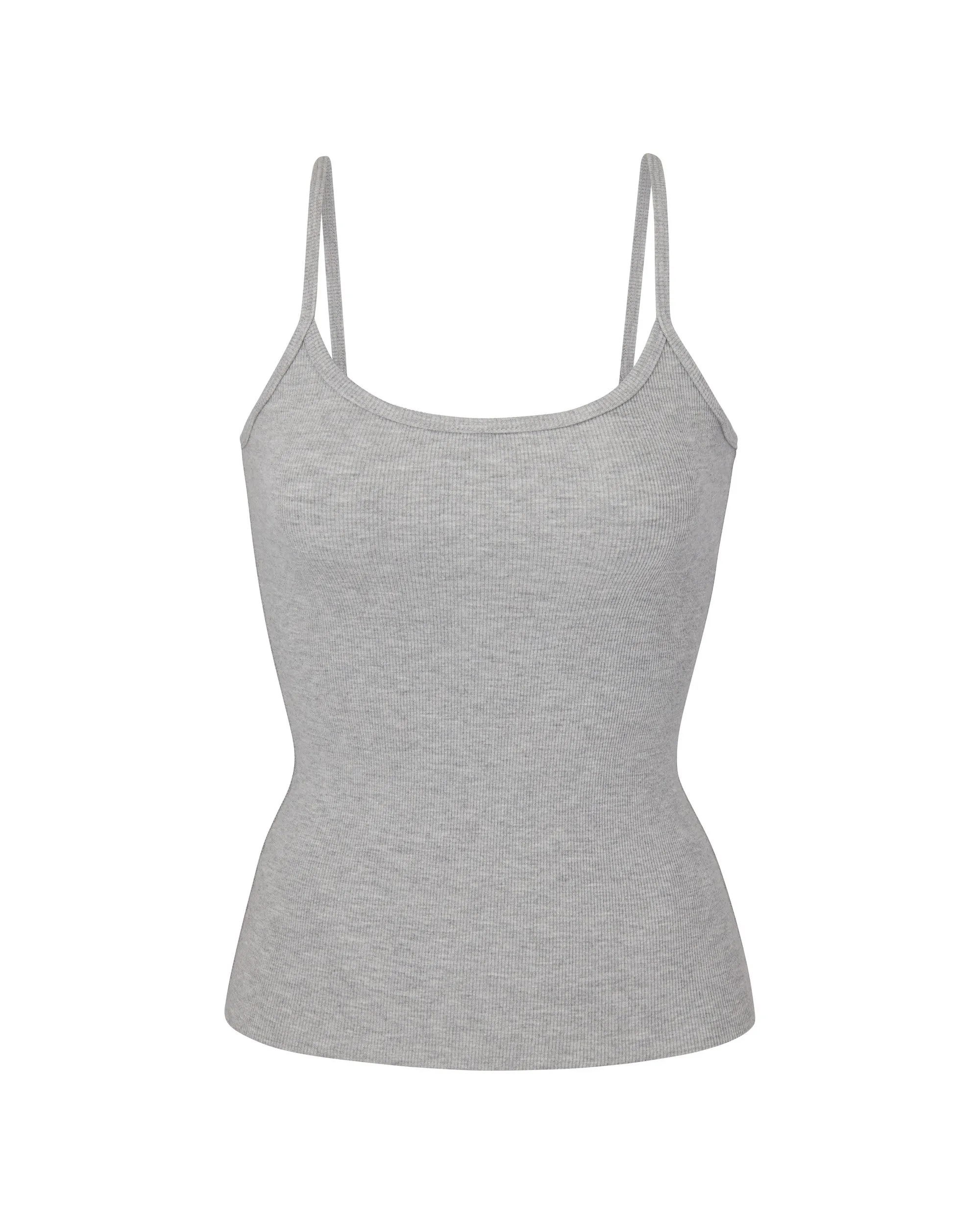 Thin Strap Fitted Tank Heather Grey sold by Eterne