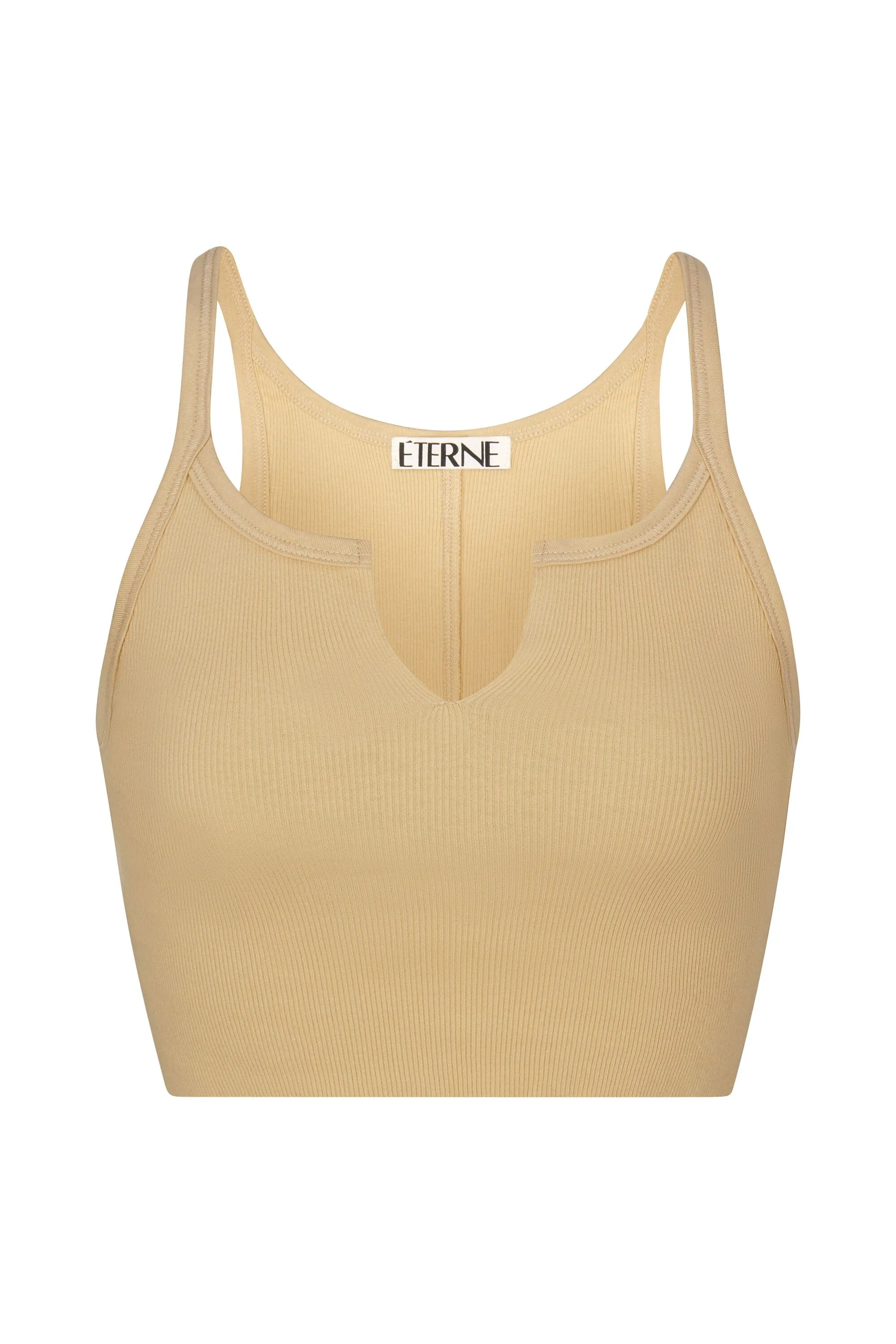 Super Cropped Rib Tank Sand sold by Eterne