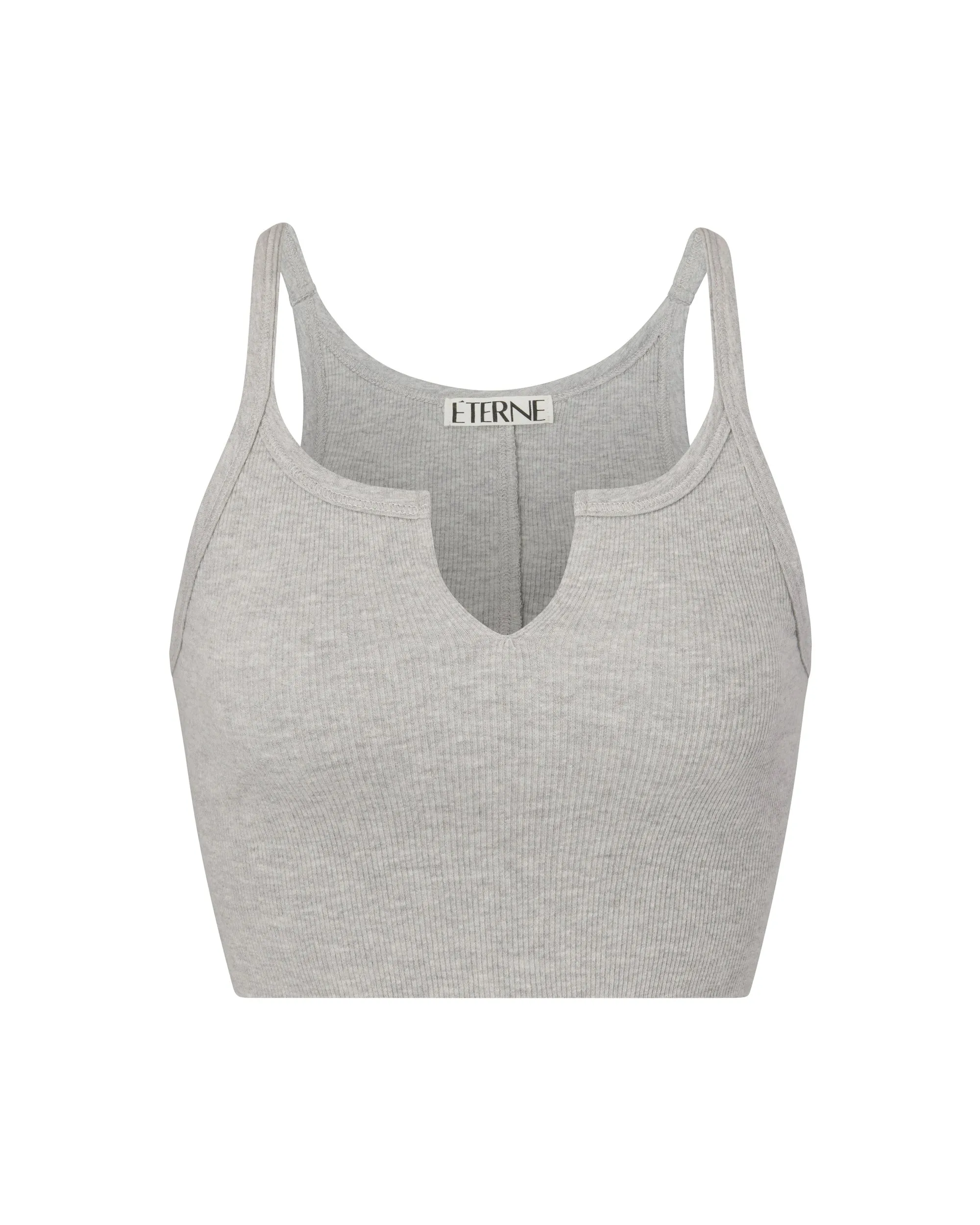 Super Cropped Rib Tank Heather Grey sold by Eterne product image thumbnail 4