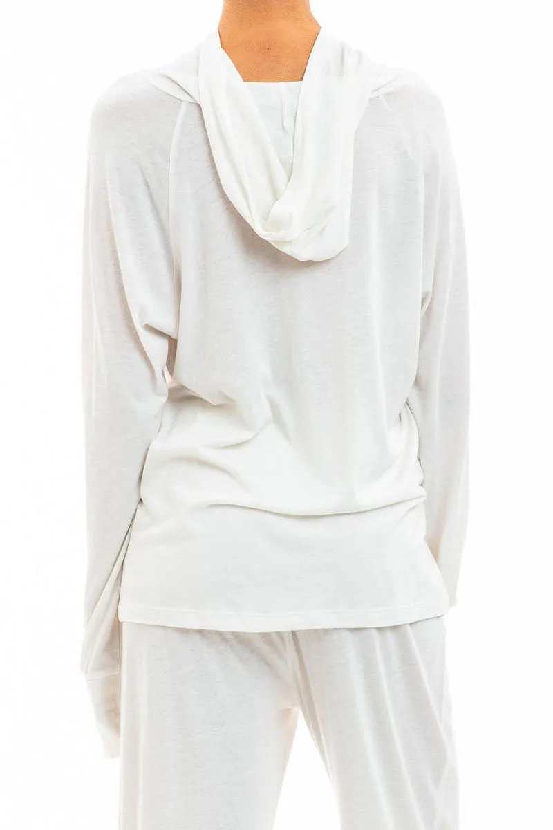 Long Sleeve Hoodie T-Shirt Ivory sold by Eterne product image thumbnail 3