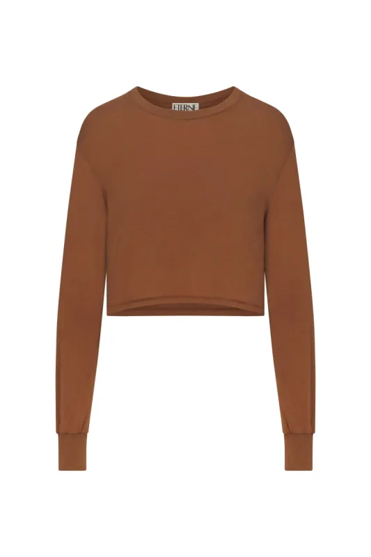 Long Sleeve Cropped T-shirt Earth sold by Eterne