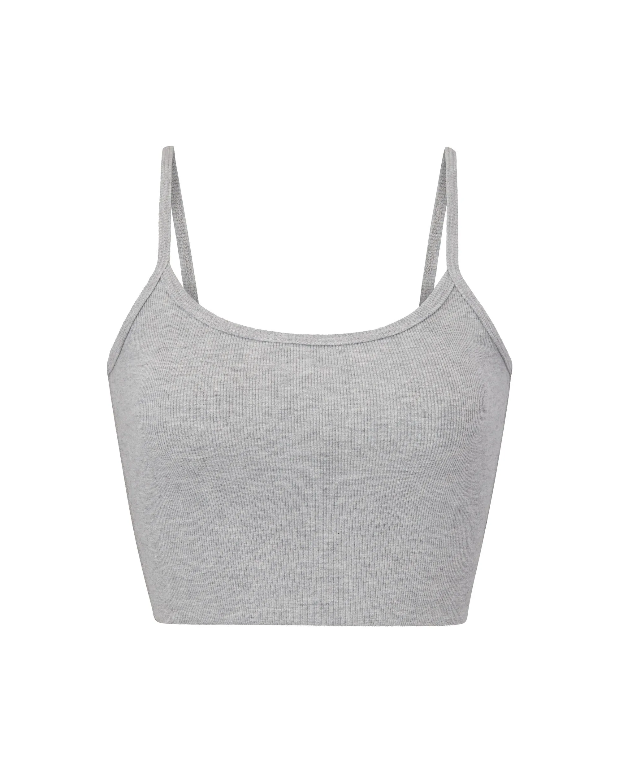 Cropped Thin Strap Fitted Tank Heather Grey sold by Eterne