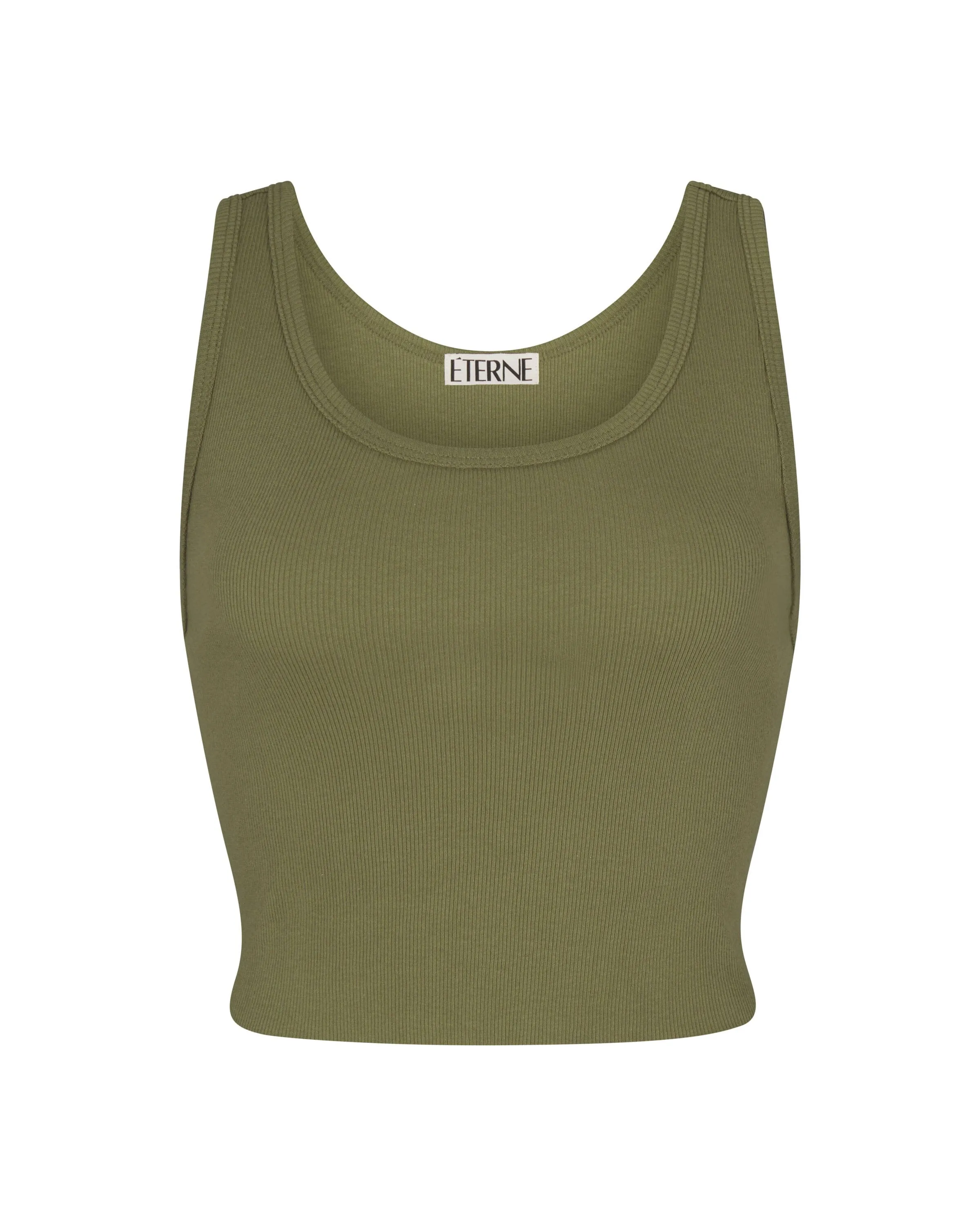Cropped Scoop Neck Tank Olive sold by Eterne