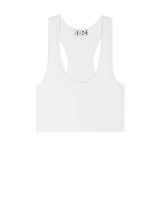 Cropped Rib Racerback Tank Ivory sold by Eterne