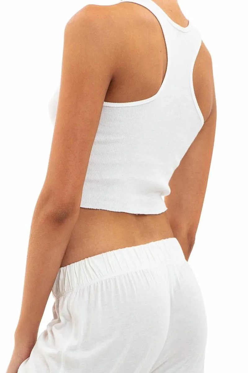 Cropped Rib Racerback Tank Ivory sold by Eterne product image thumbnail 4