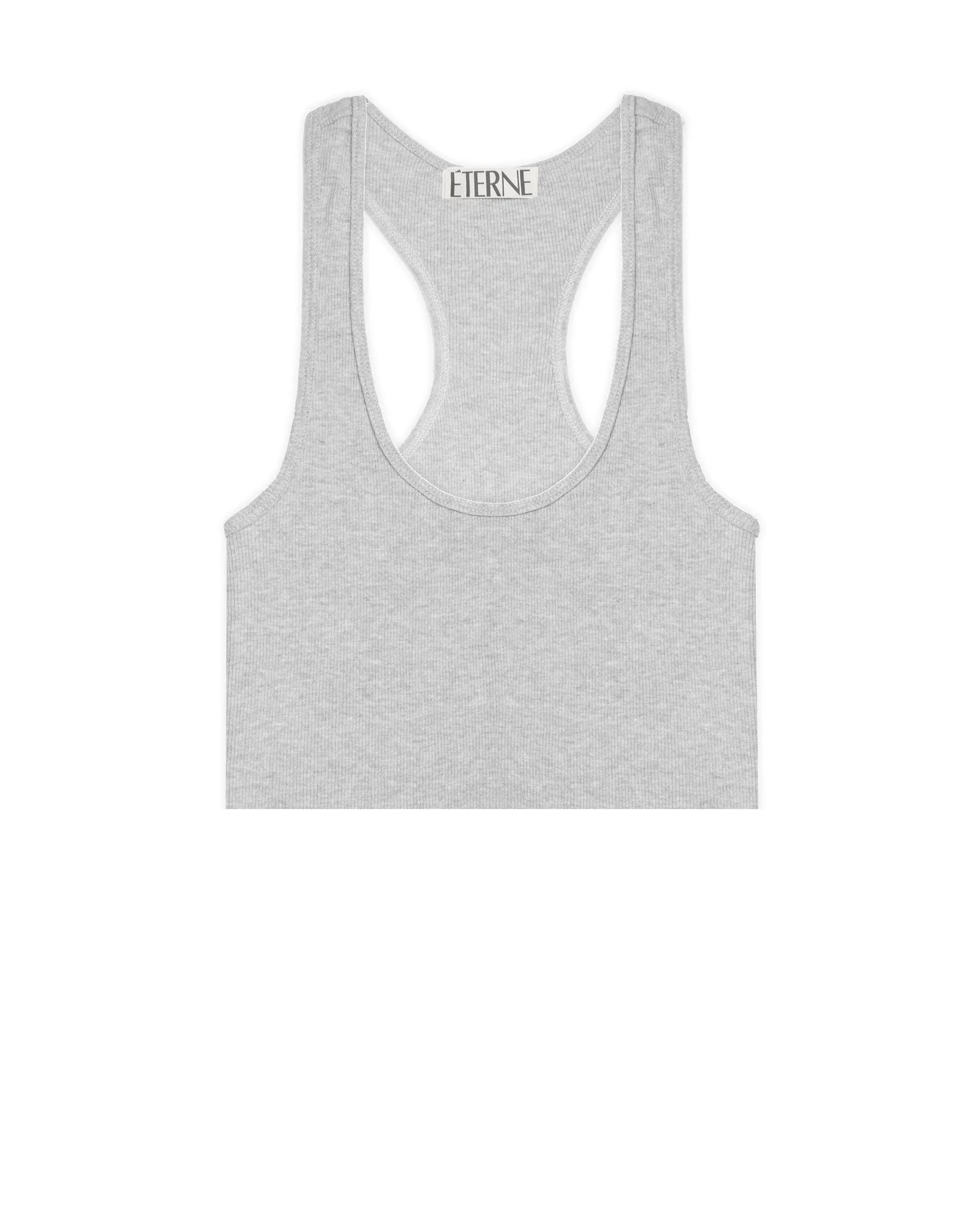 Cropped Rib Racerback Tank Heather Grey sold by Eterne