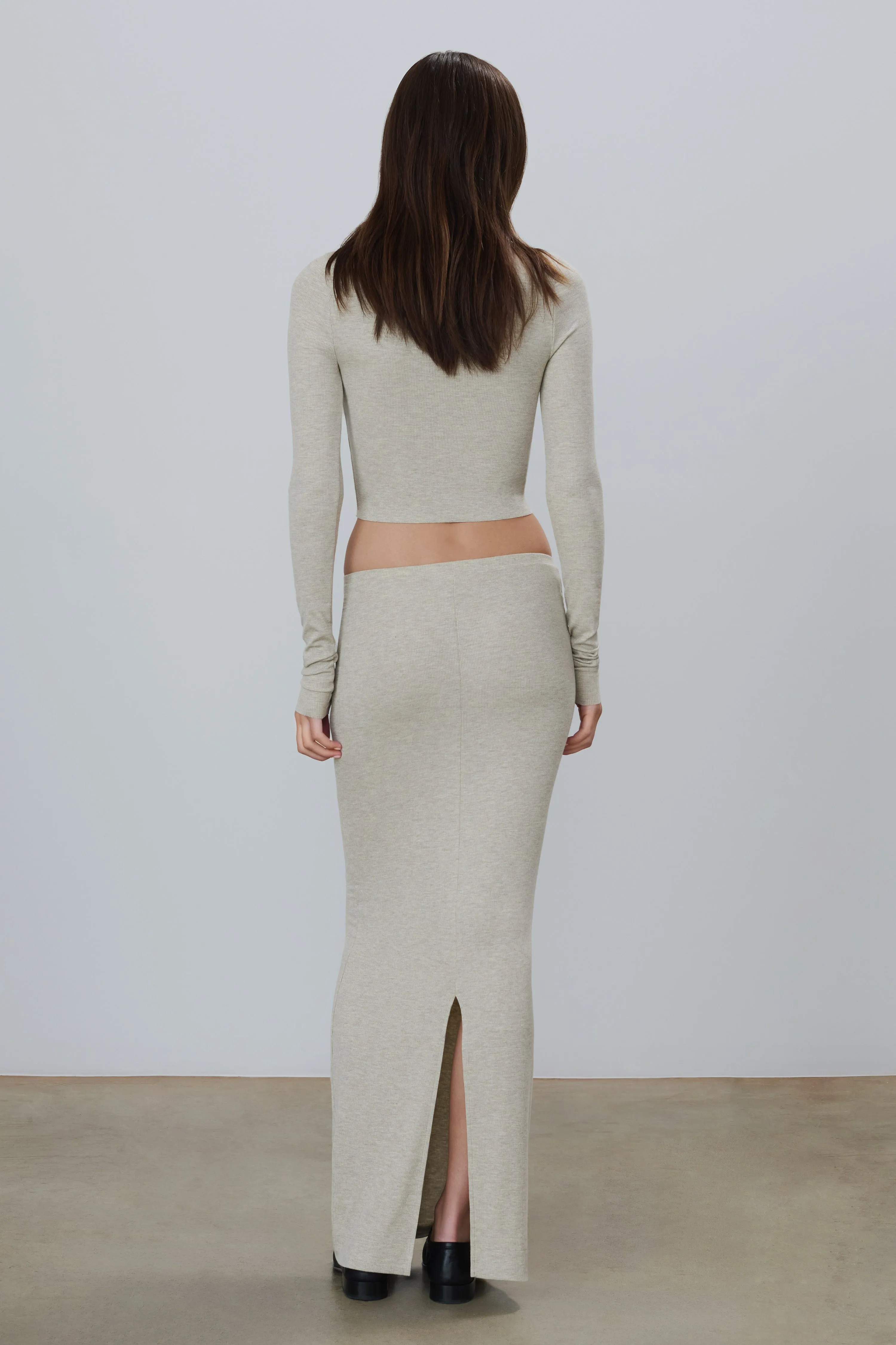 Emma Butter Rib Skirt Heather Oatmeal sold by Eterne product image thumbnail 4