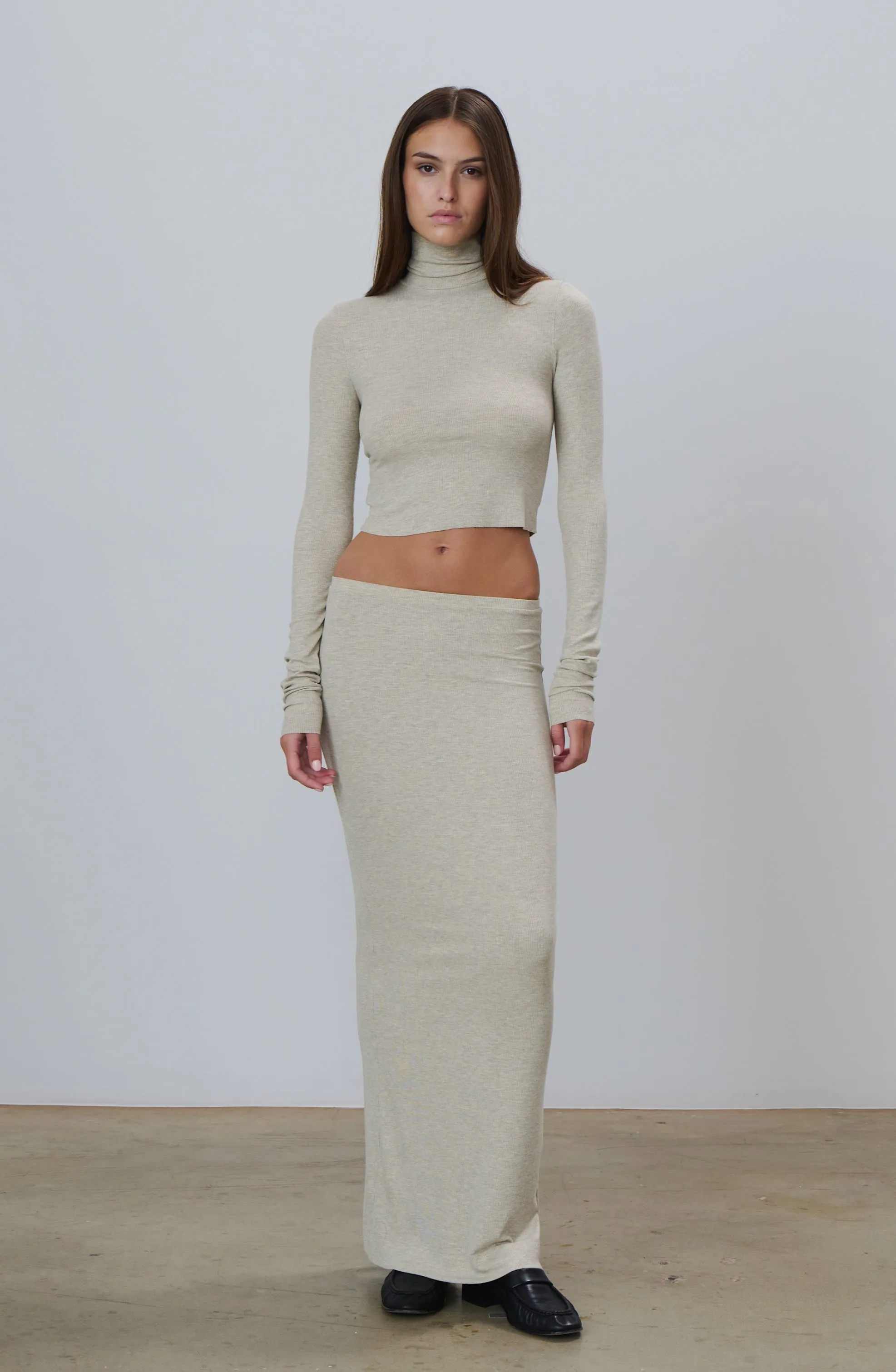 Emma Butter Rib Skirt Heather Oatmeal sold by Eterne product image thumbnail 2