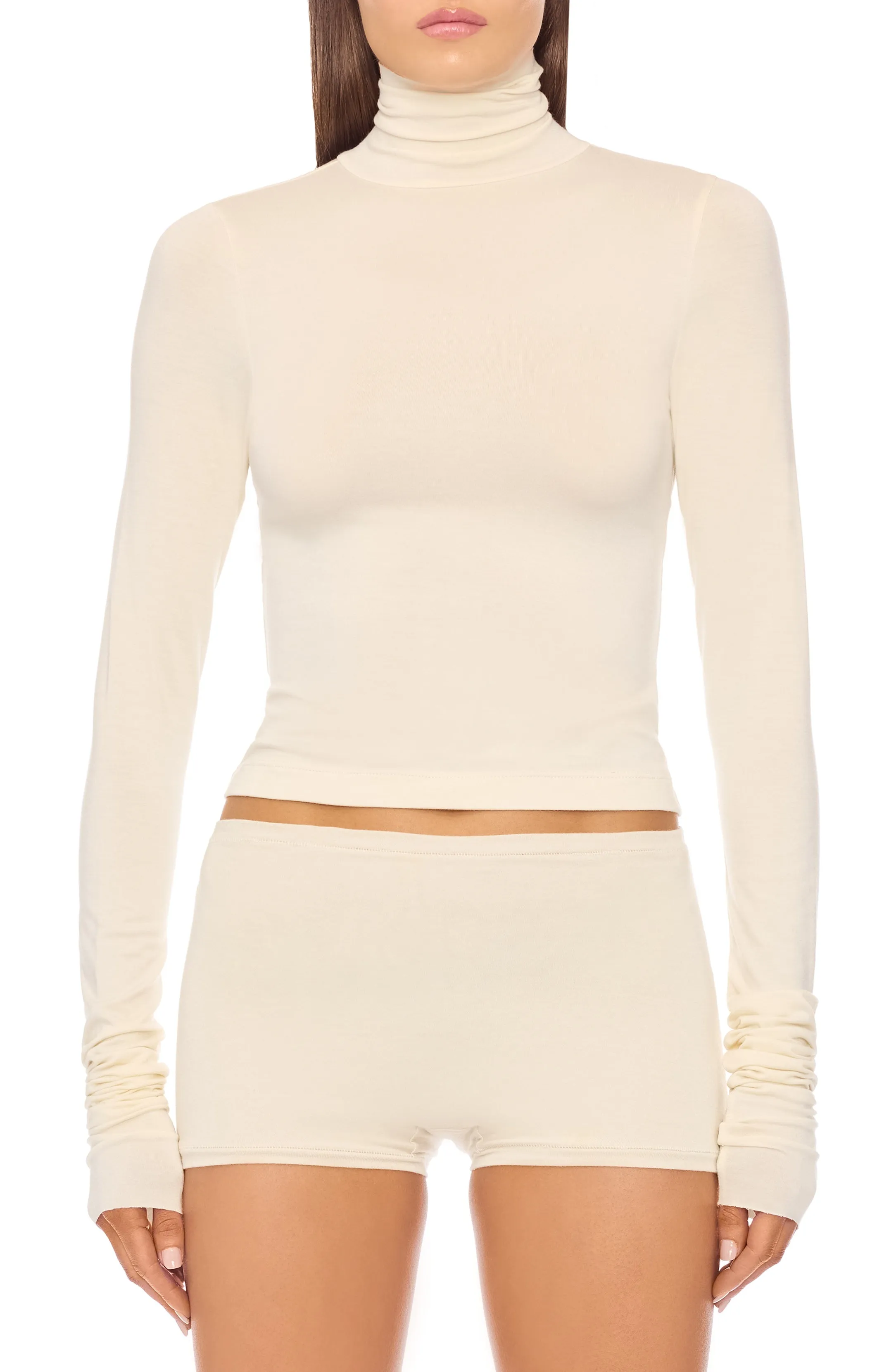 CROPPED FITTED TURTLENECK TOP sold by Eterne product image thumbnail 2