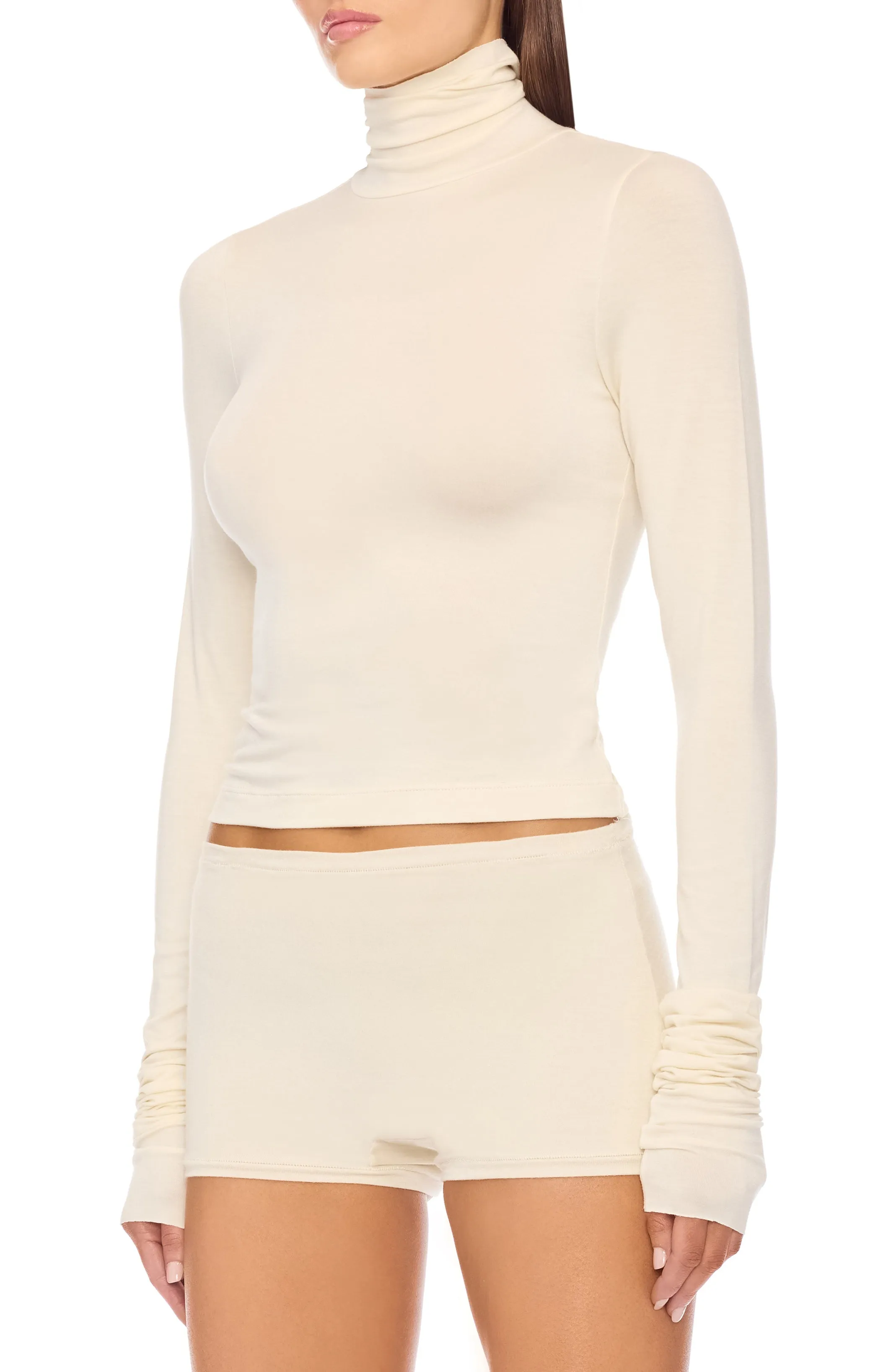 CROPPED FITTED TURTLENECK TOP sold by Eterne product image thumbnail 3