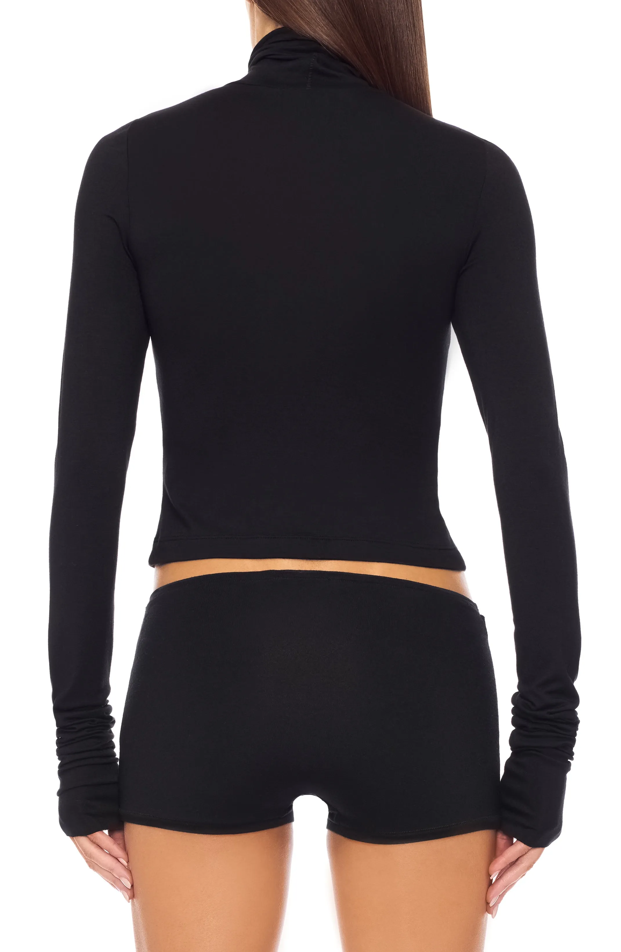 CROPPED FITTED TURTLENECK TOP sold by Eterne product image thumbnail 5