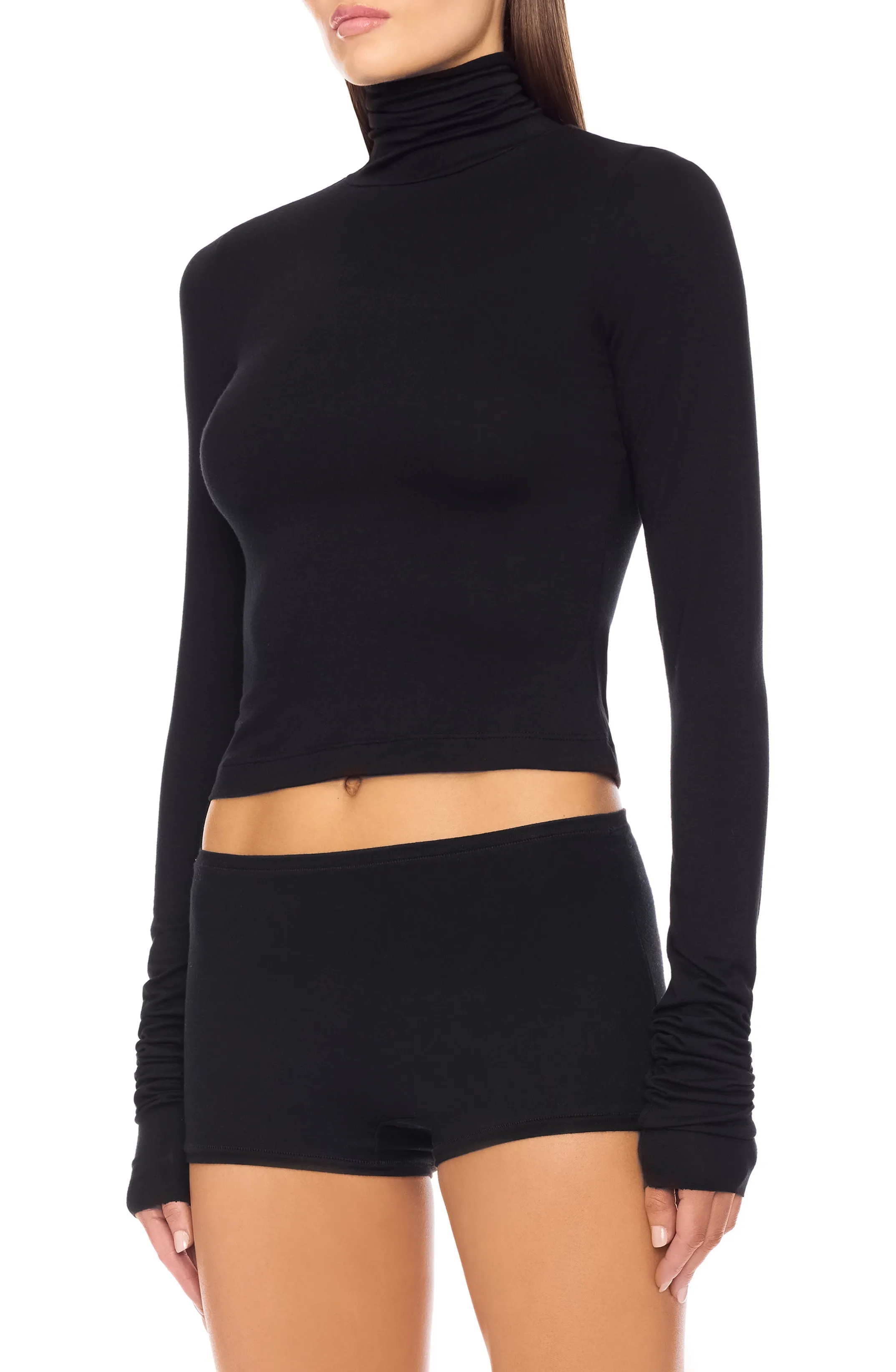 CROPPED FITTED TURTLENECK TOP sold by Eterne product image thumbnail 4