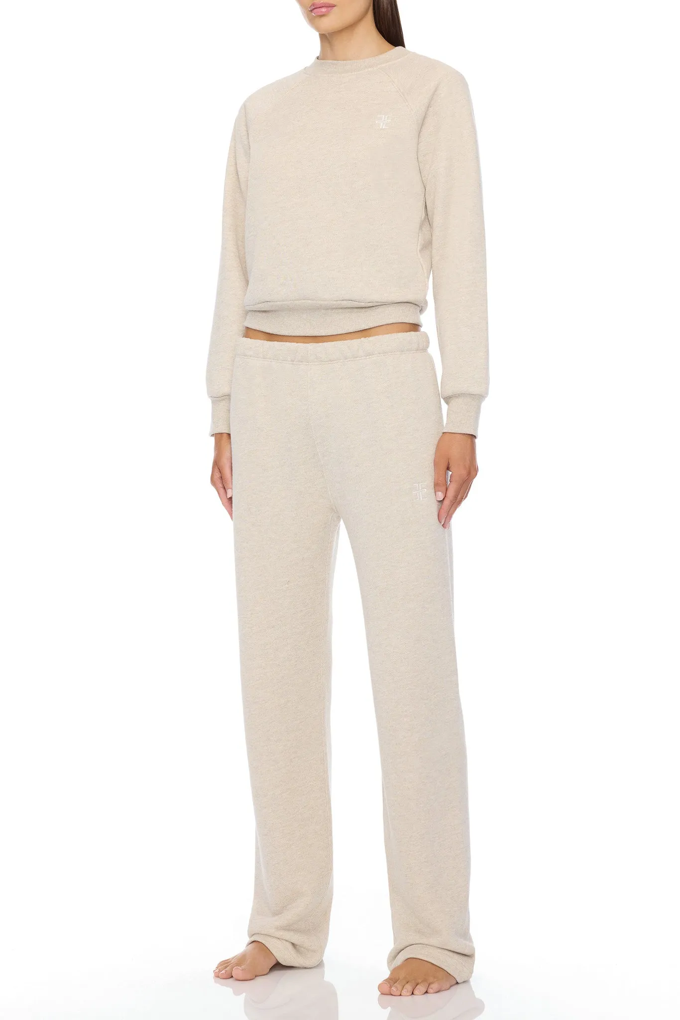 Straight Leg Sweatpant Heather Oatmeal sold by Eterne product image thumbnail 3