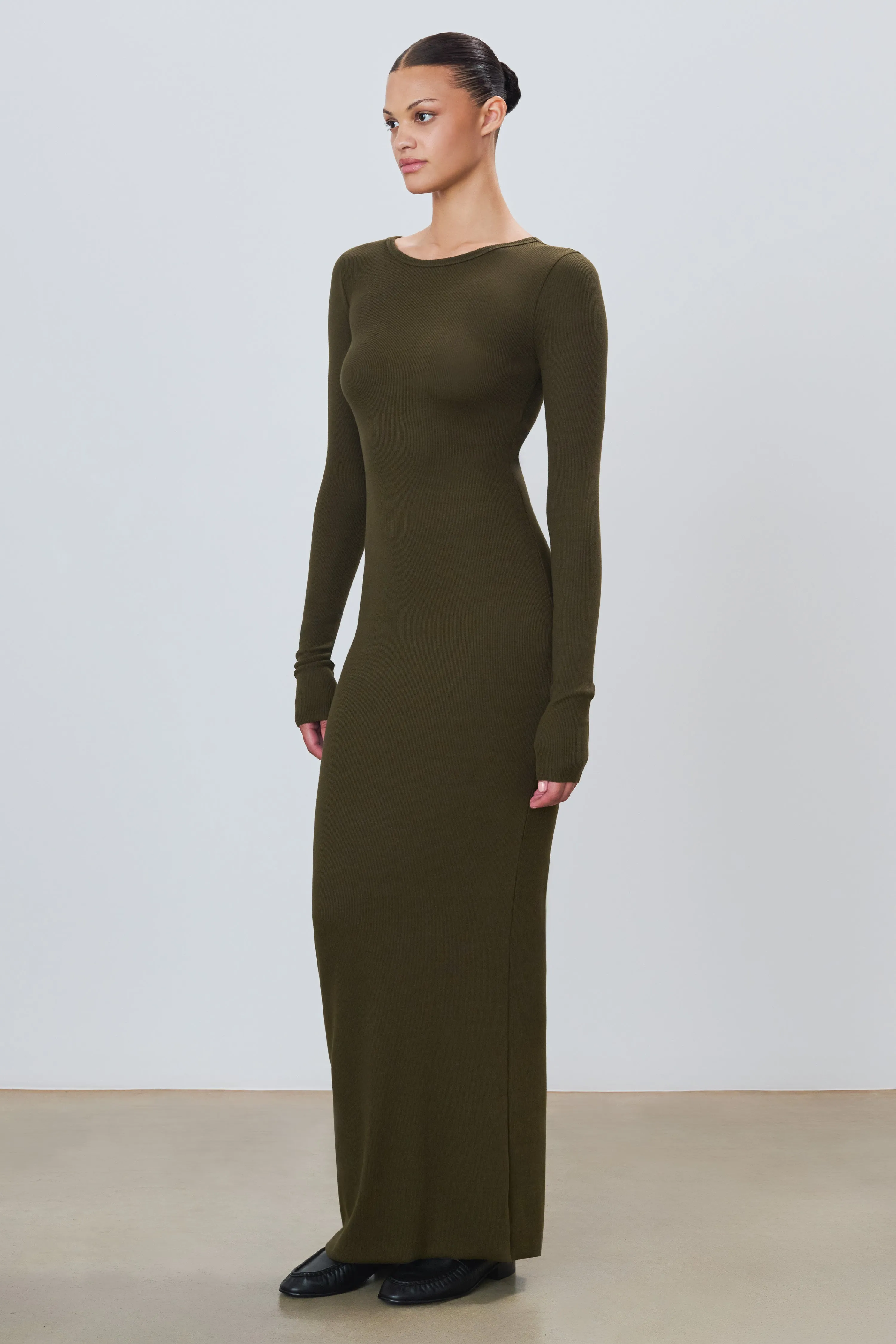LONG SLEEVE CREWNECK MAXI DRESS sold by Eterne product image thumbnail 3