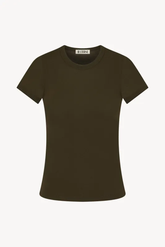FITTED CREWNECK SHORT SLEEVE T-SHIRT MOSS sold by Eterne