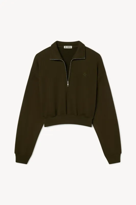 CROPPED HALF-ZIP SWEATSHIRT sold by Eterne