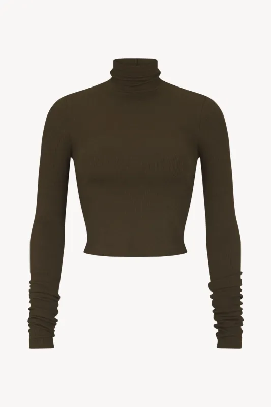 CROPPED FITTED TURTLENECK TOP sold by Eterne