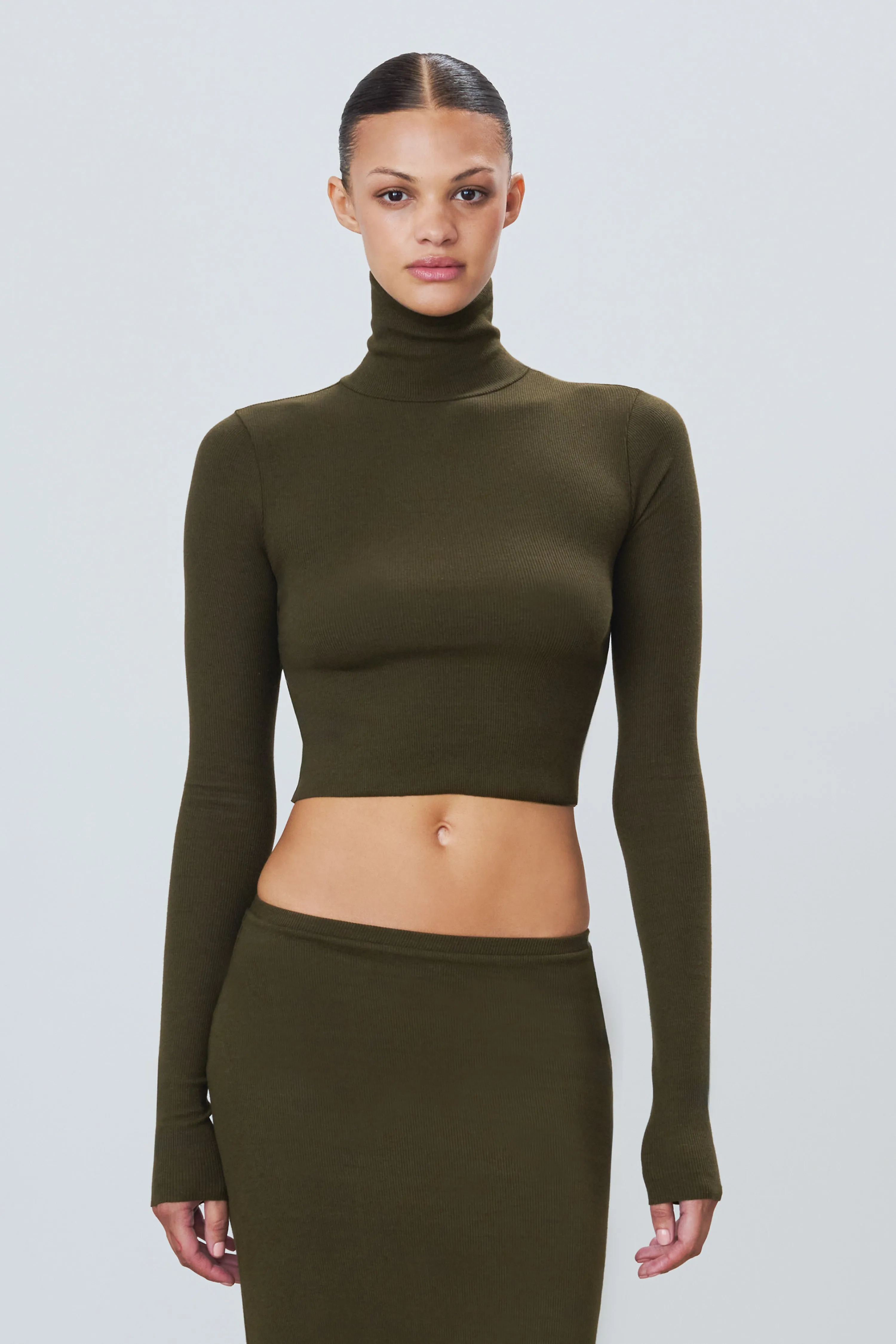 CROPPED FITTED TURTLENECK TOP sold by Eterne product image thumbnail 2