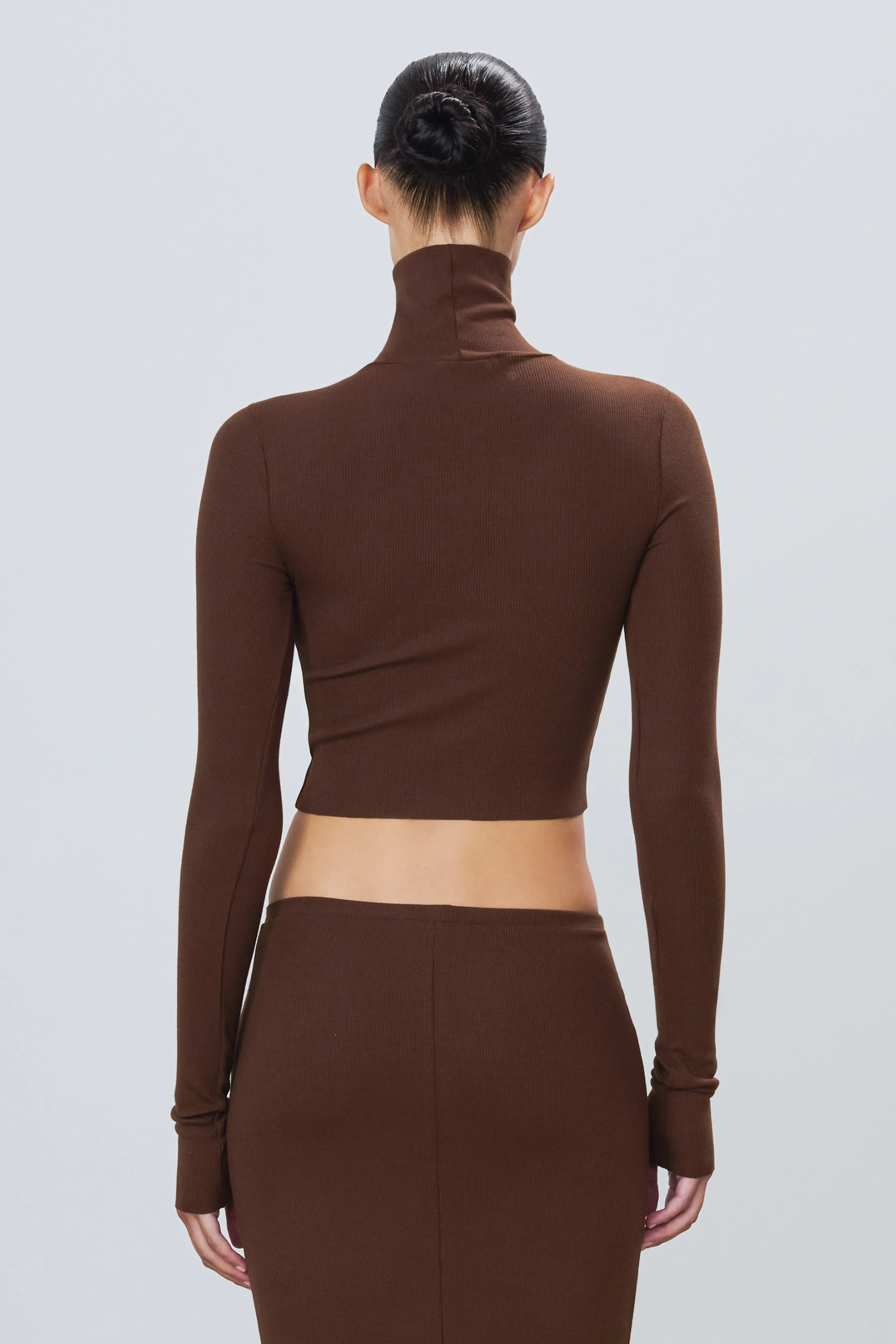 CROPPED FITTED TURTLENECK TOP sold by Eterne product image thumbnail 4
