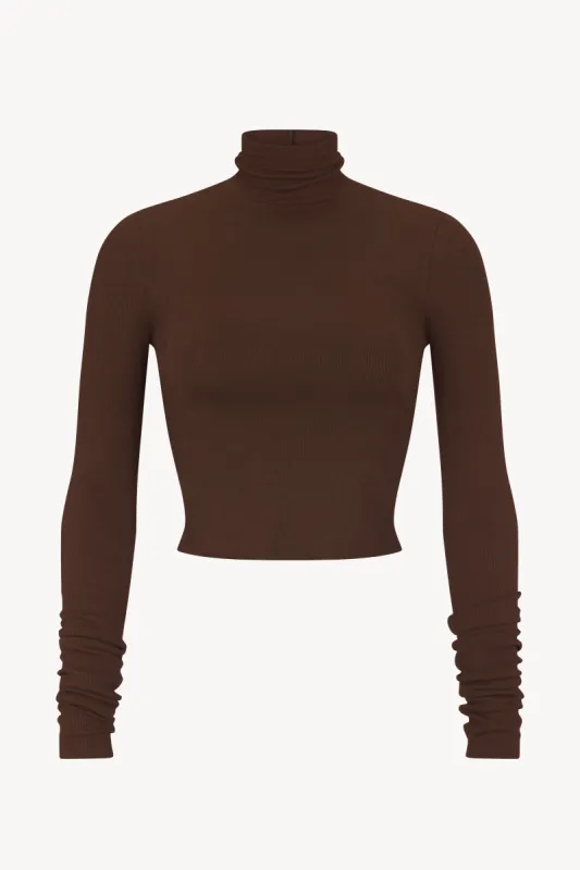 CROPPED FITTED TURTLENECK TOP sold by Eterne