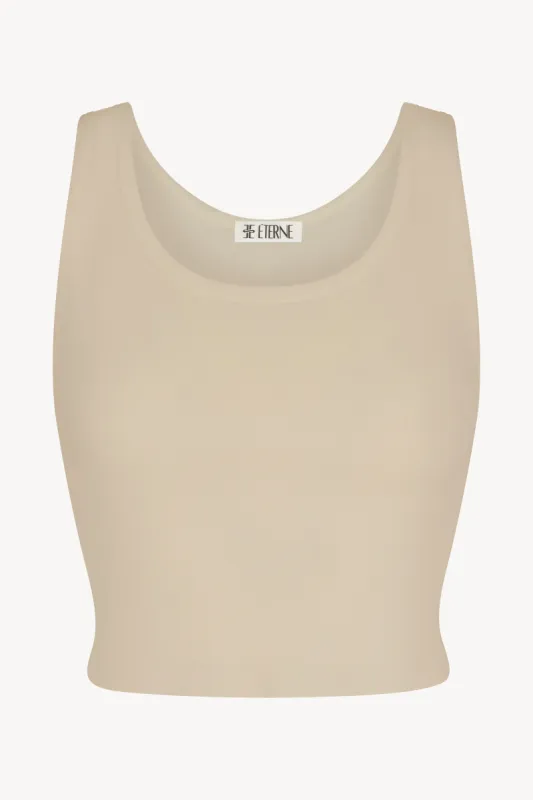 Cropped Scoop Neck Tank Oat sold by Eterne