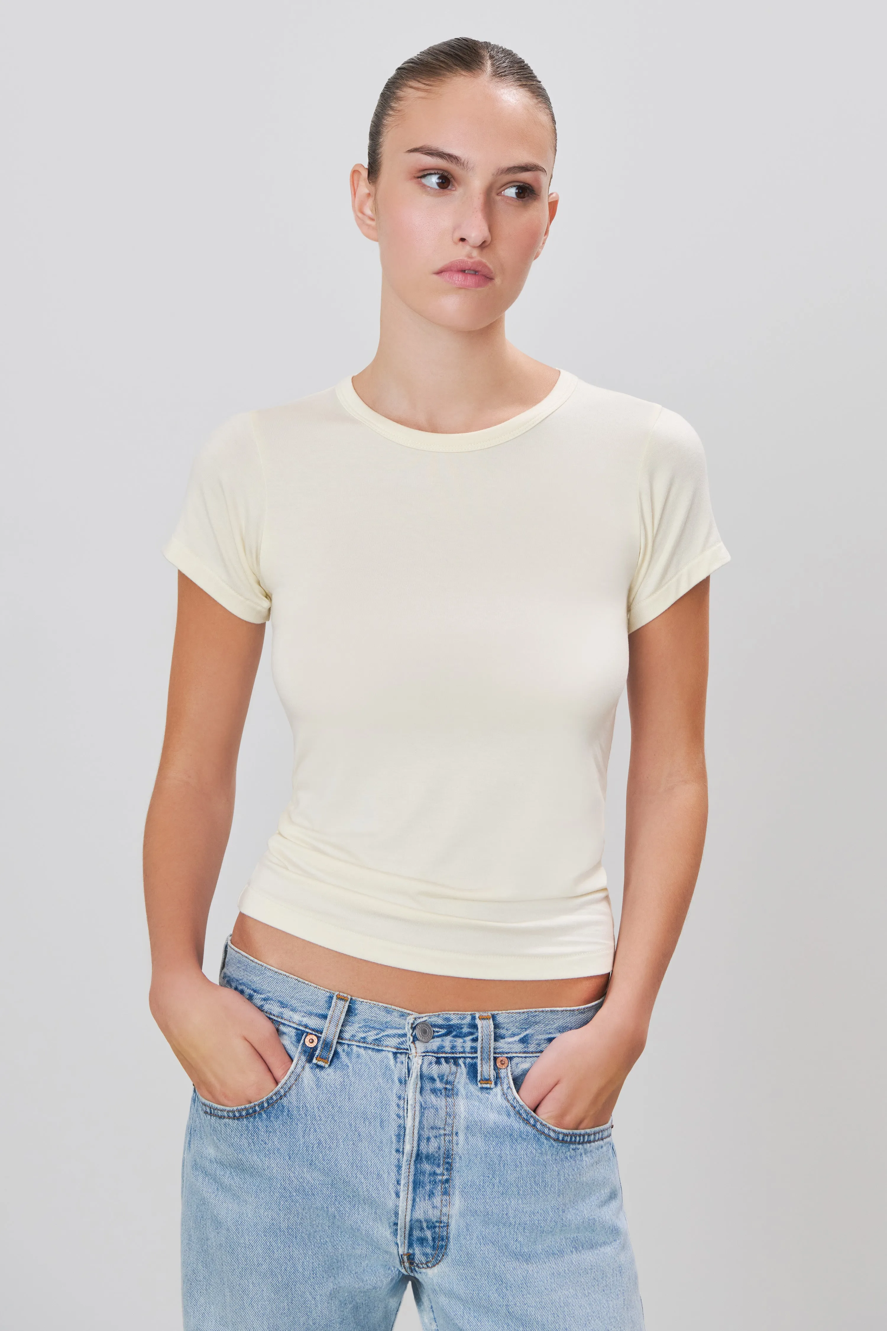 FITTED CREWNECK SHORT SLEEVE T-SHIRT sold by Eterne product image thumbnail 2