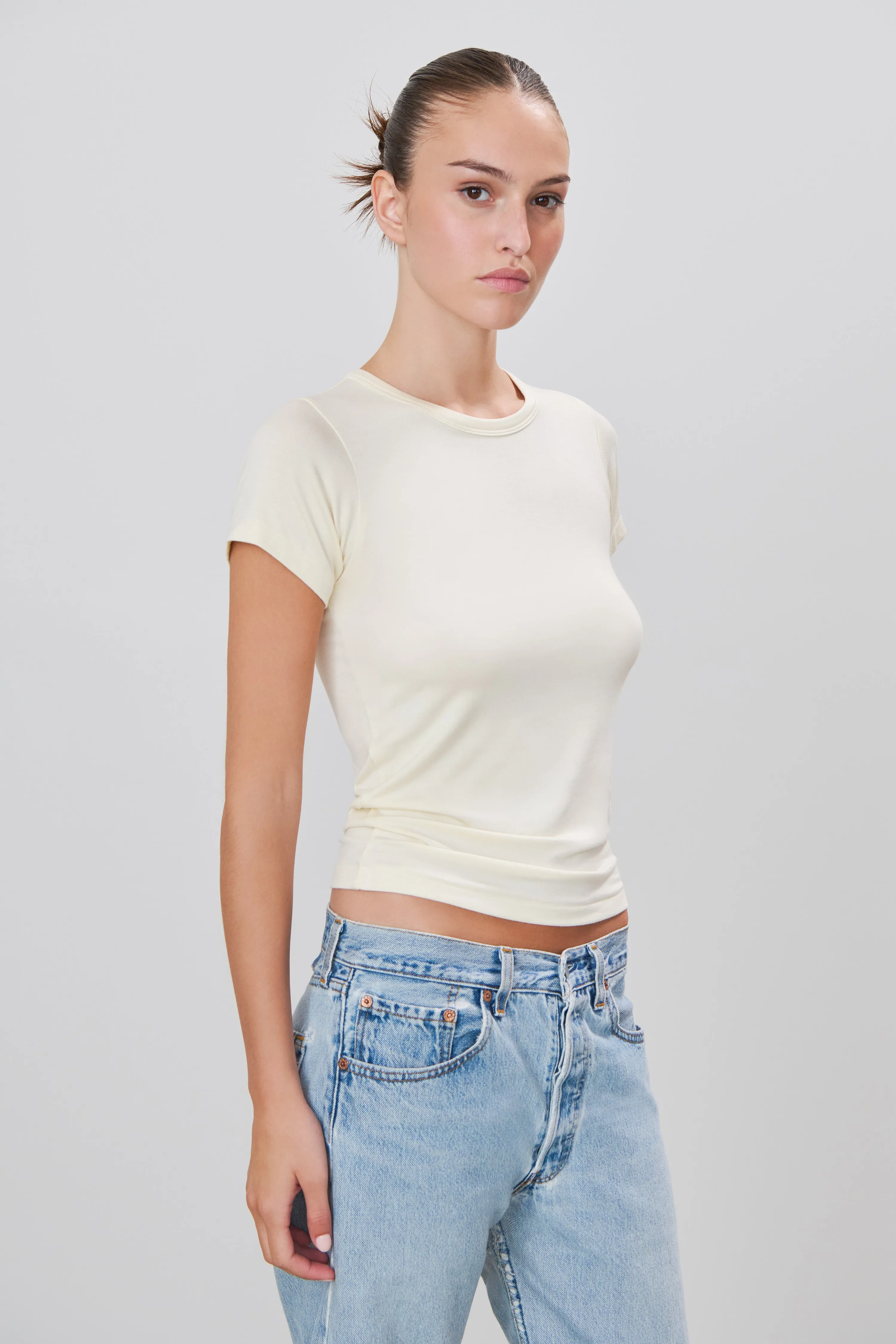 FITTED CREWNECK SHORT SLEEVE T-SHIRT sold by Eterne product image thumbnail 3