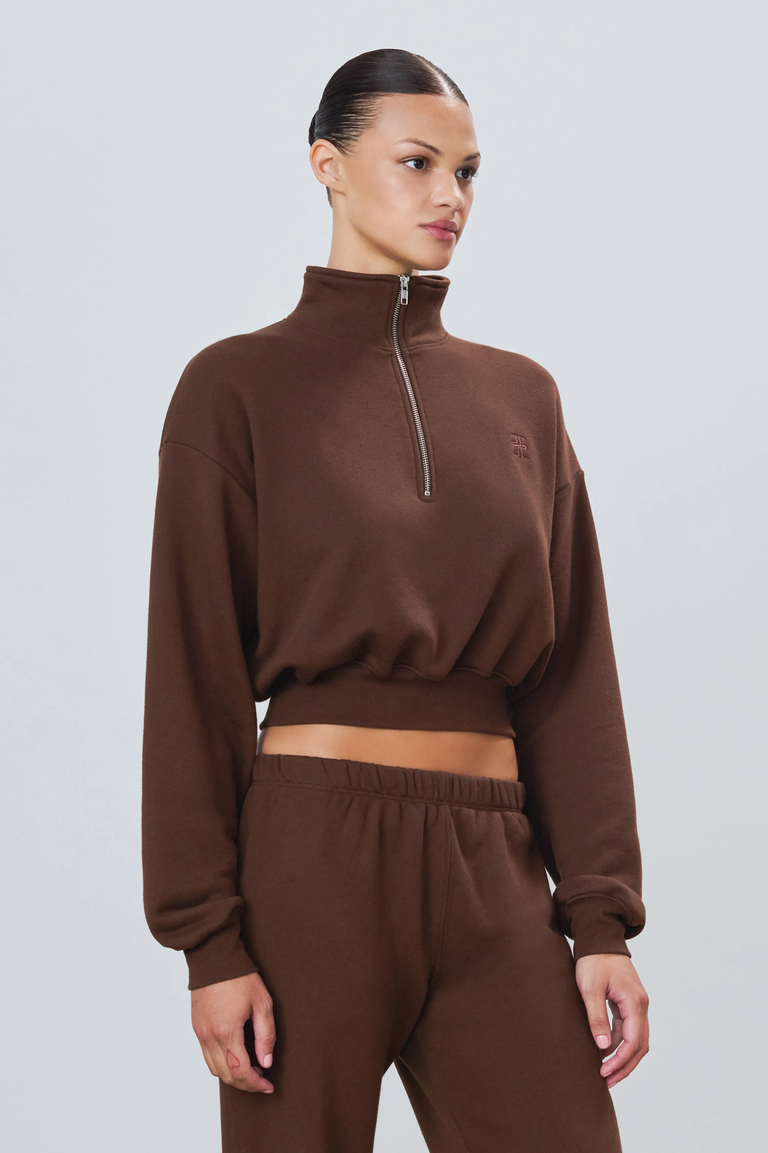 CROPPED HALF-ZIP SWEATSHIRT sold by Eterne product image thumbnail 3
