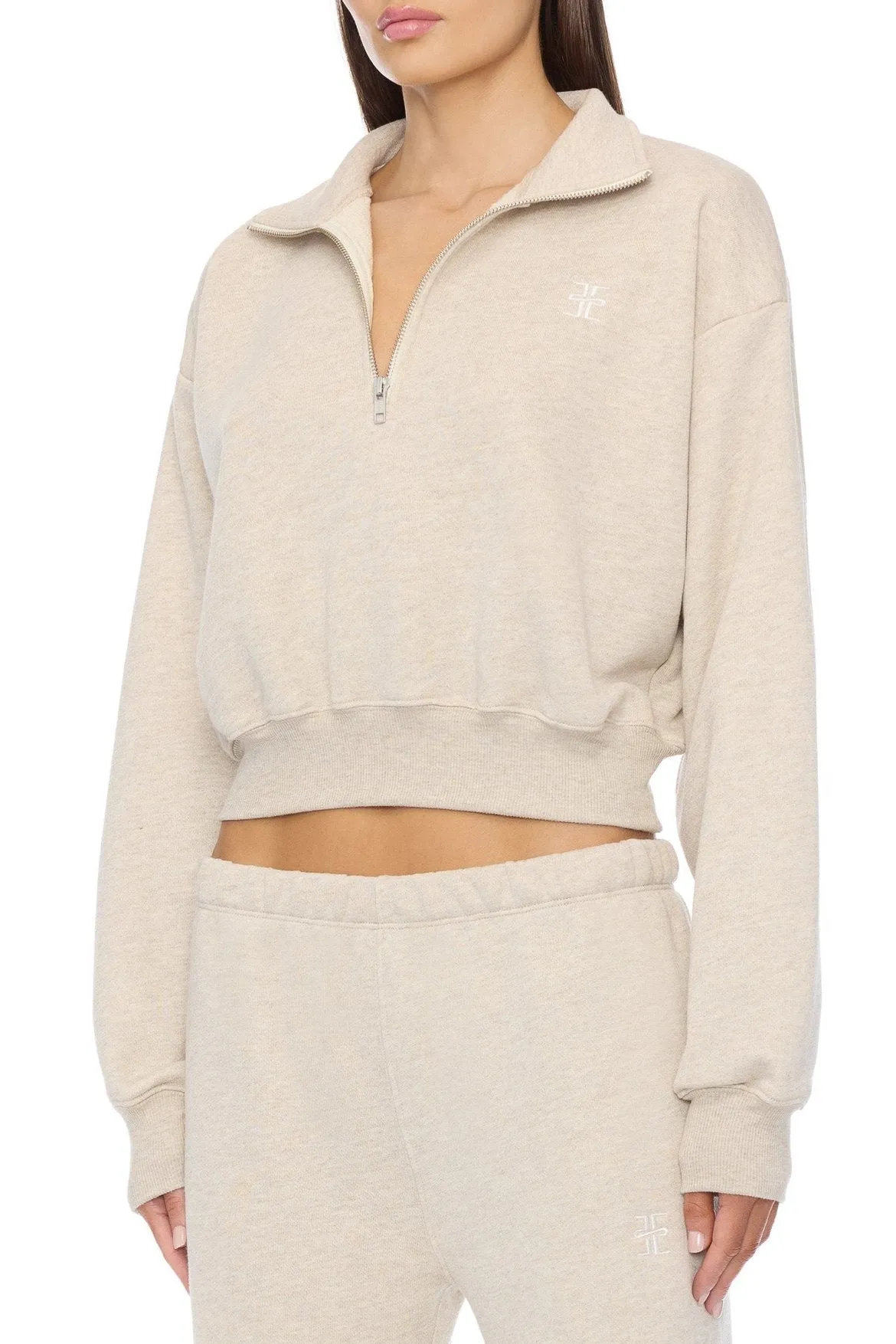 CROPPED HALF-ZIP SWEATSHIRT sold by Eterne product image thumbnail 3