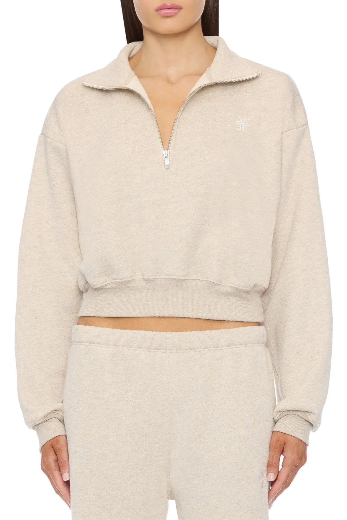 CROPPED HALF-ZIP SWEATSHIRT sold by Eterne product image thumbnail 2