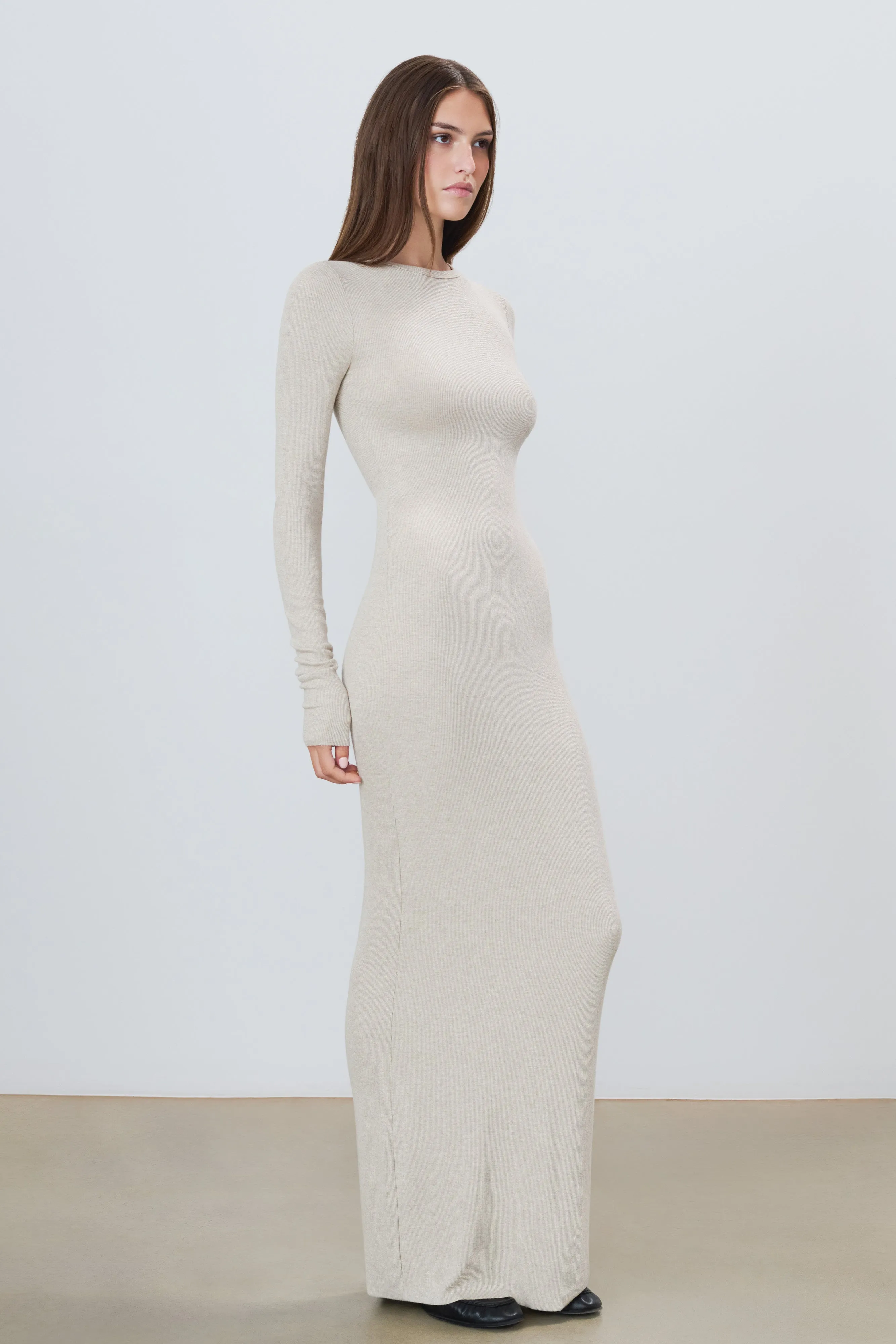 LONG SLEEVE CREWNECK MAXI DRESS sold by Eterne product image thumbnail 3