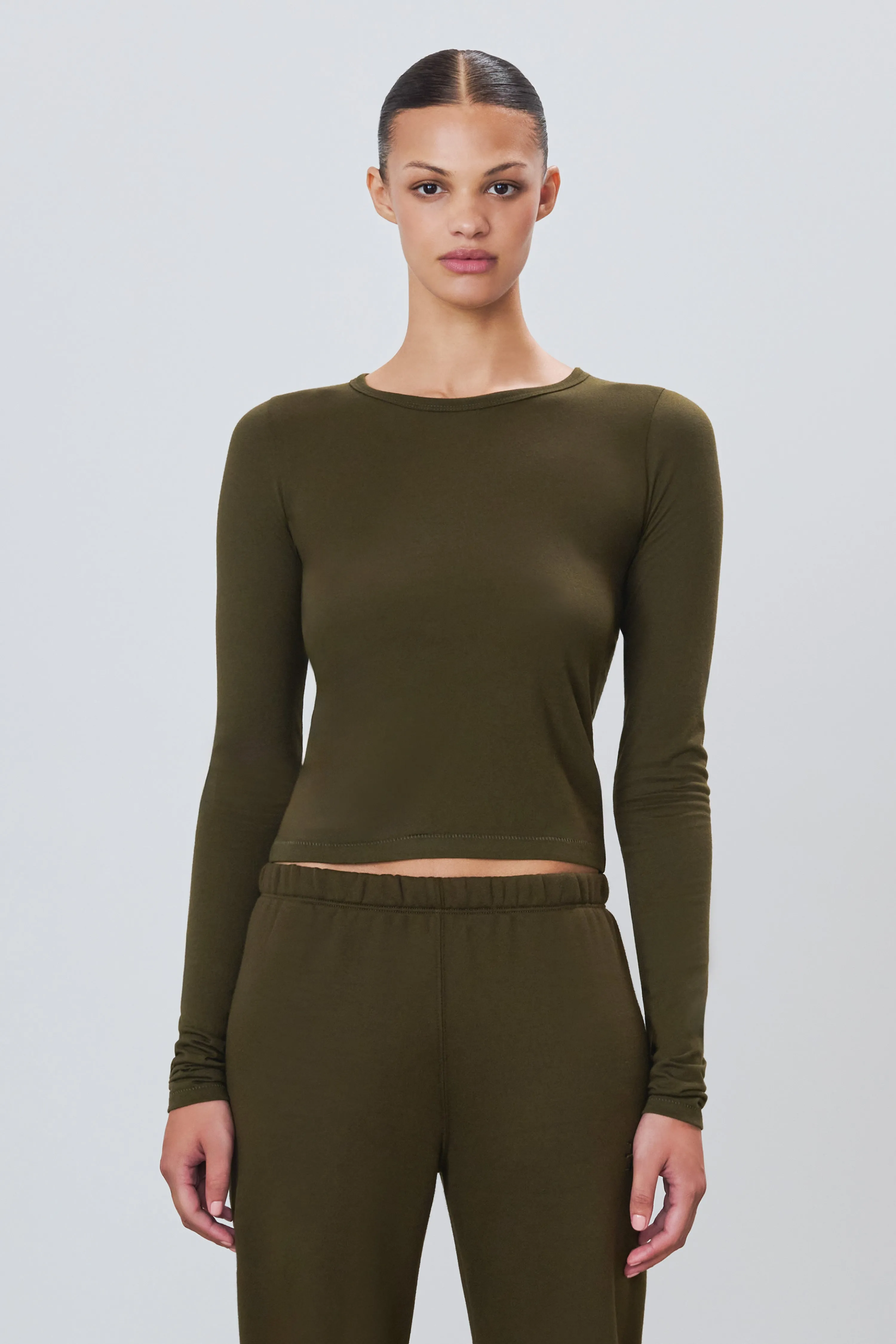 FITTED CREWNECK LONG SLEEVE T-SHIRT sold by Eterne product image thumbnail 2