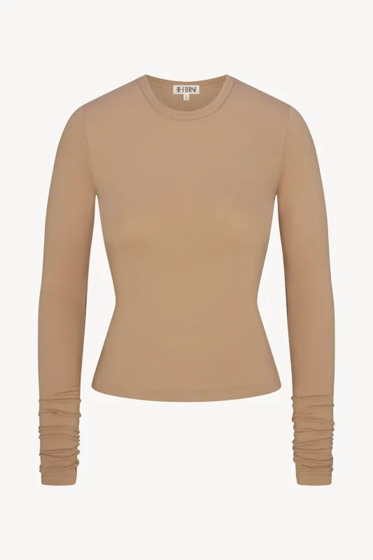 FITTED CREWNECK LONG SLEEVE T-SHIRT sold by Eterne