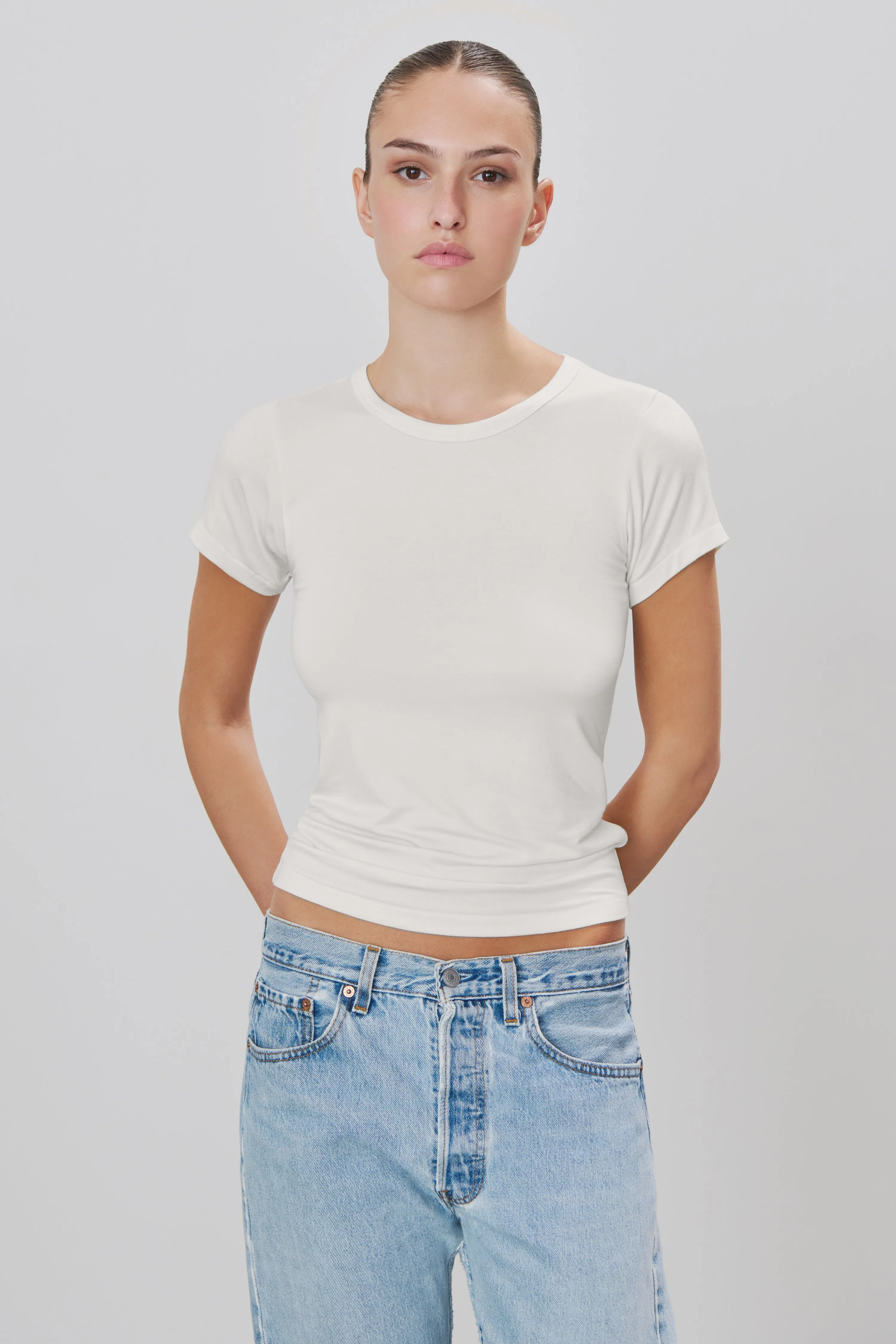 FITTED CREWNECK SHORT SLEEVE T-SHIRT sold by Eterne product image thumbnail 2