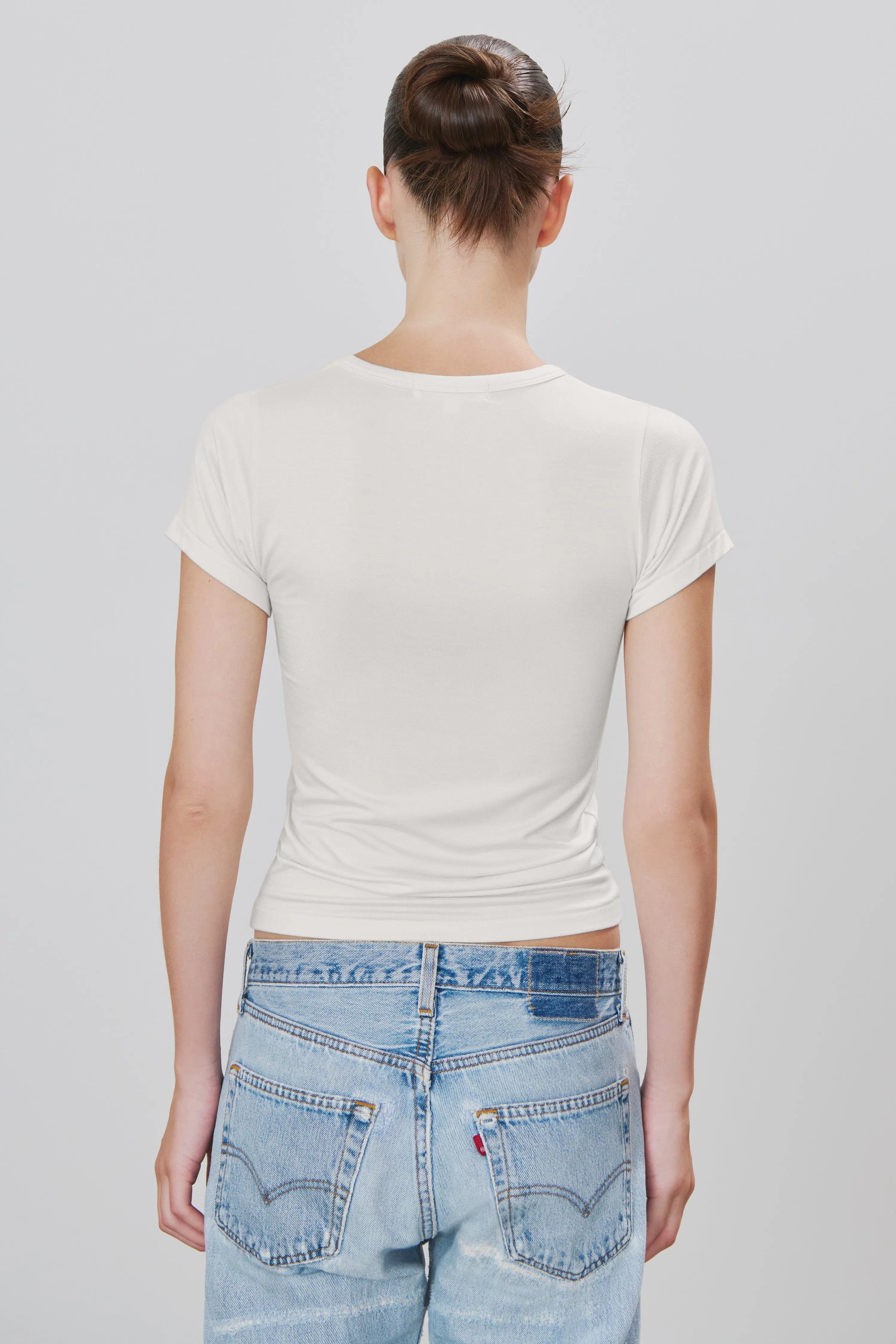 FITTED CREWNECK SHORT SLEEVE T-SHIRT sold by Eterne product image thumbnail 4