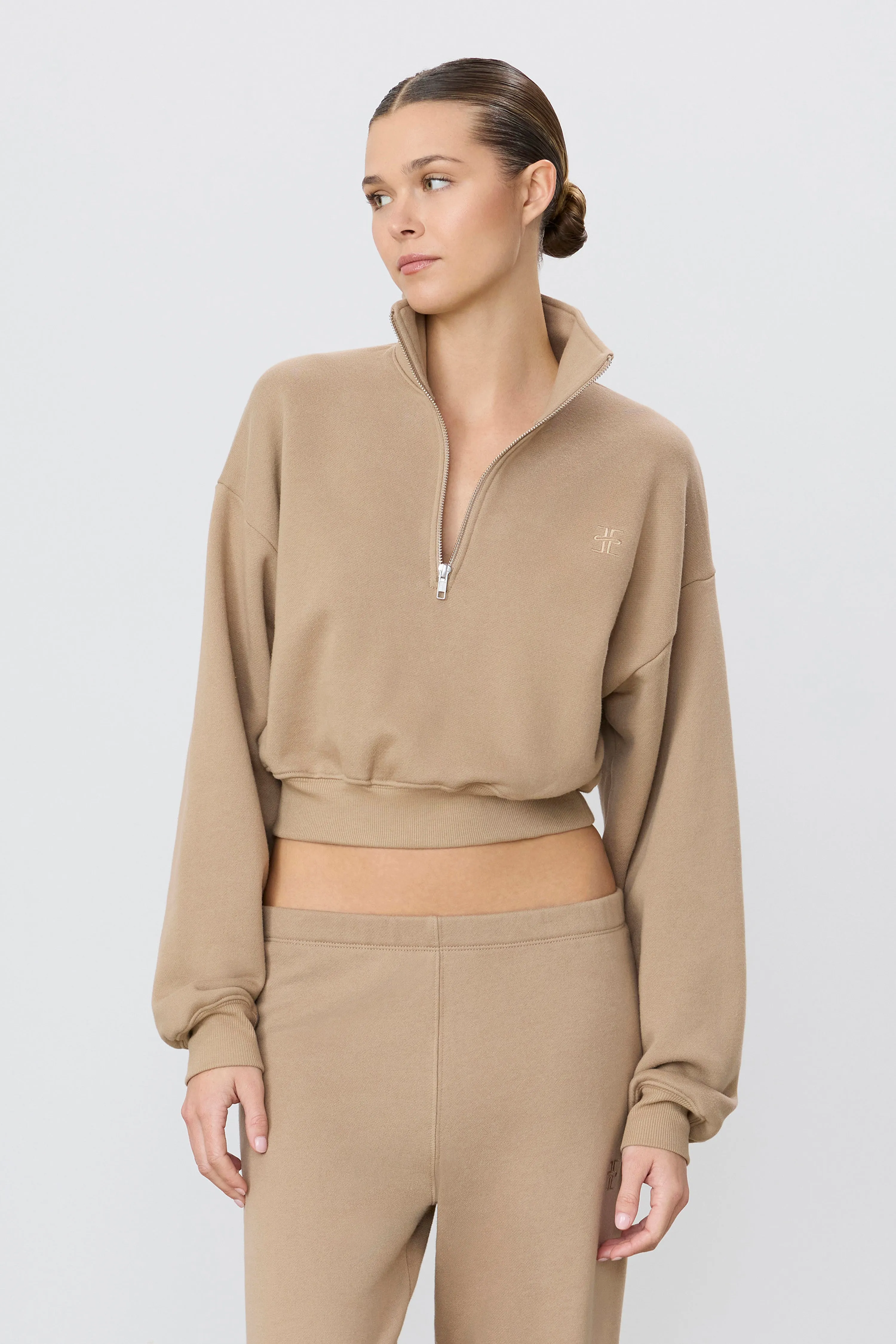 CROPPED HALF-ZIP SWEATSHIRT sold by Eterne product image thumbnail 2